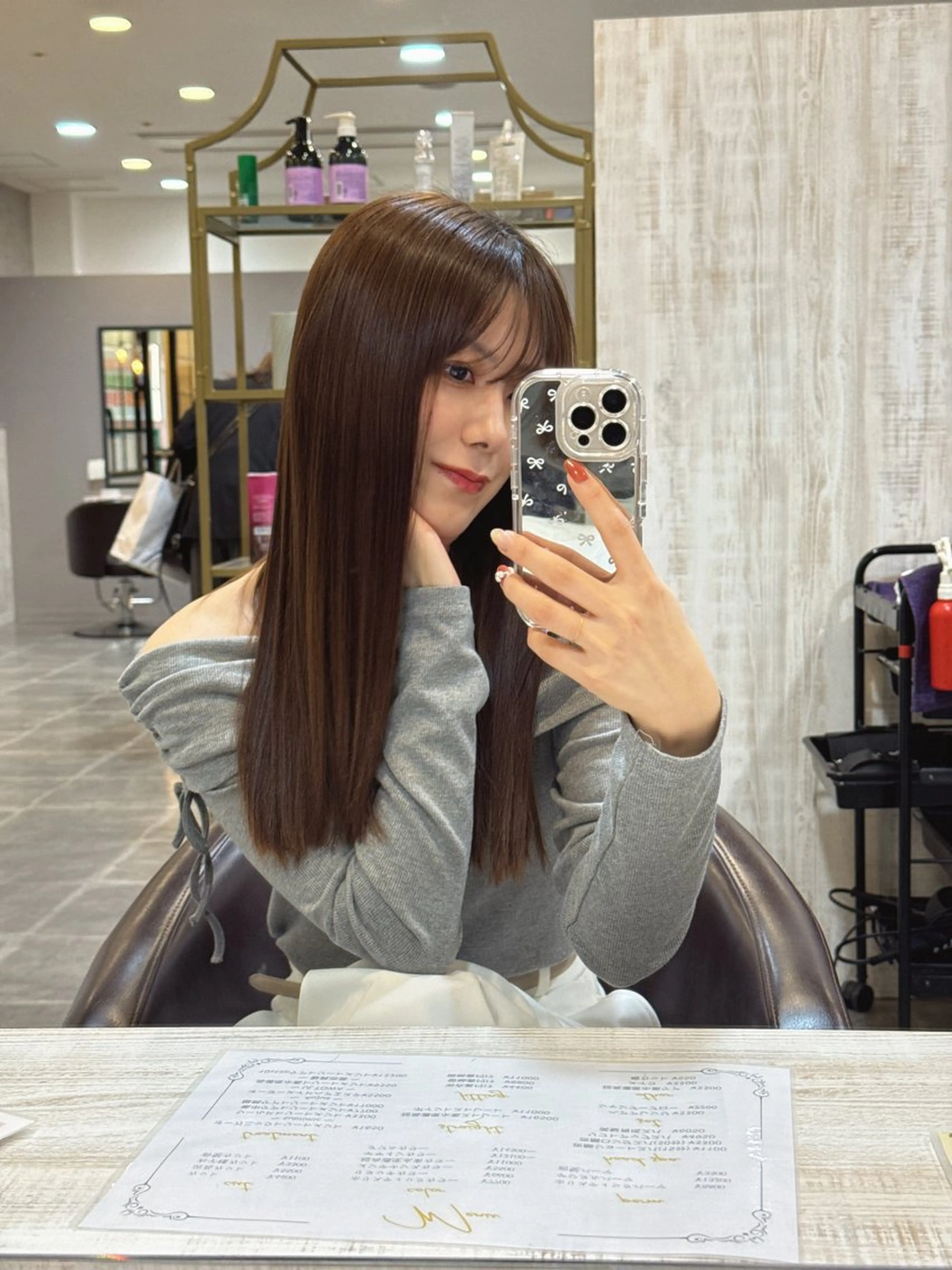 ロング 縮毛矯正 中山 賢人のヘアスタイル