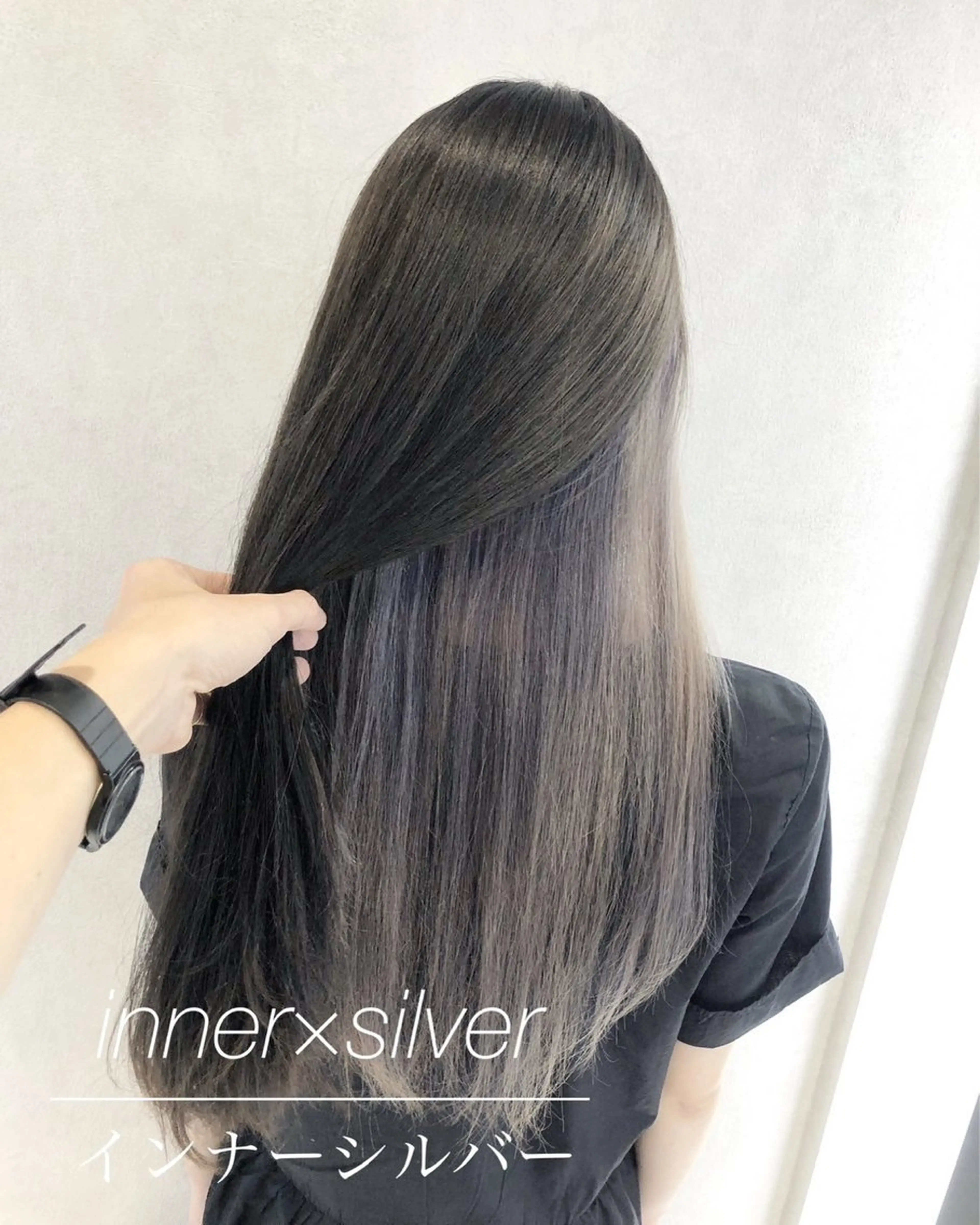 ロング カラー ハイトーンカラー シルバー エクステ 代表/七瀬/ギャル/ シールエクステ/渋谷のヘアスタイル
