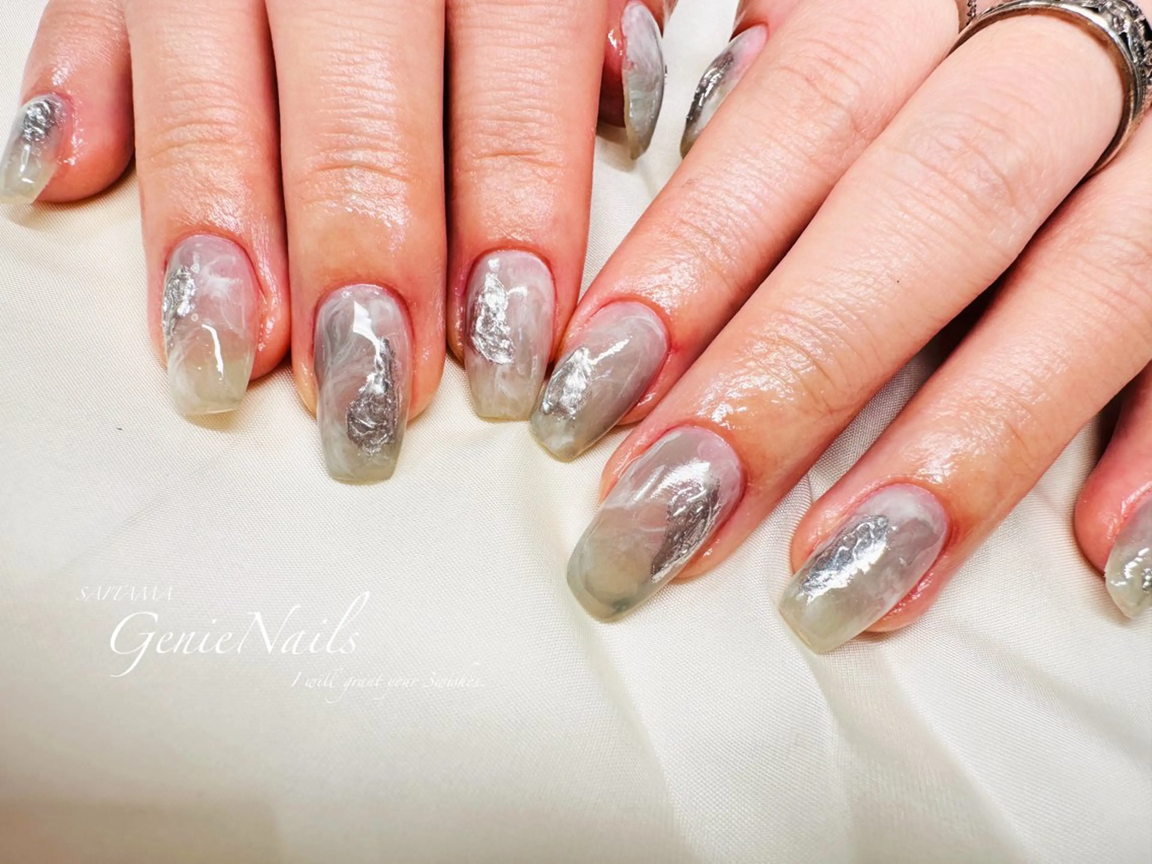 ネイル アートネイル フットネイル 持ち込み 冬ネイル Genie Nailsのネイルデザイン