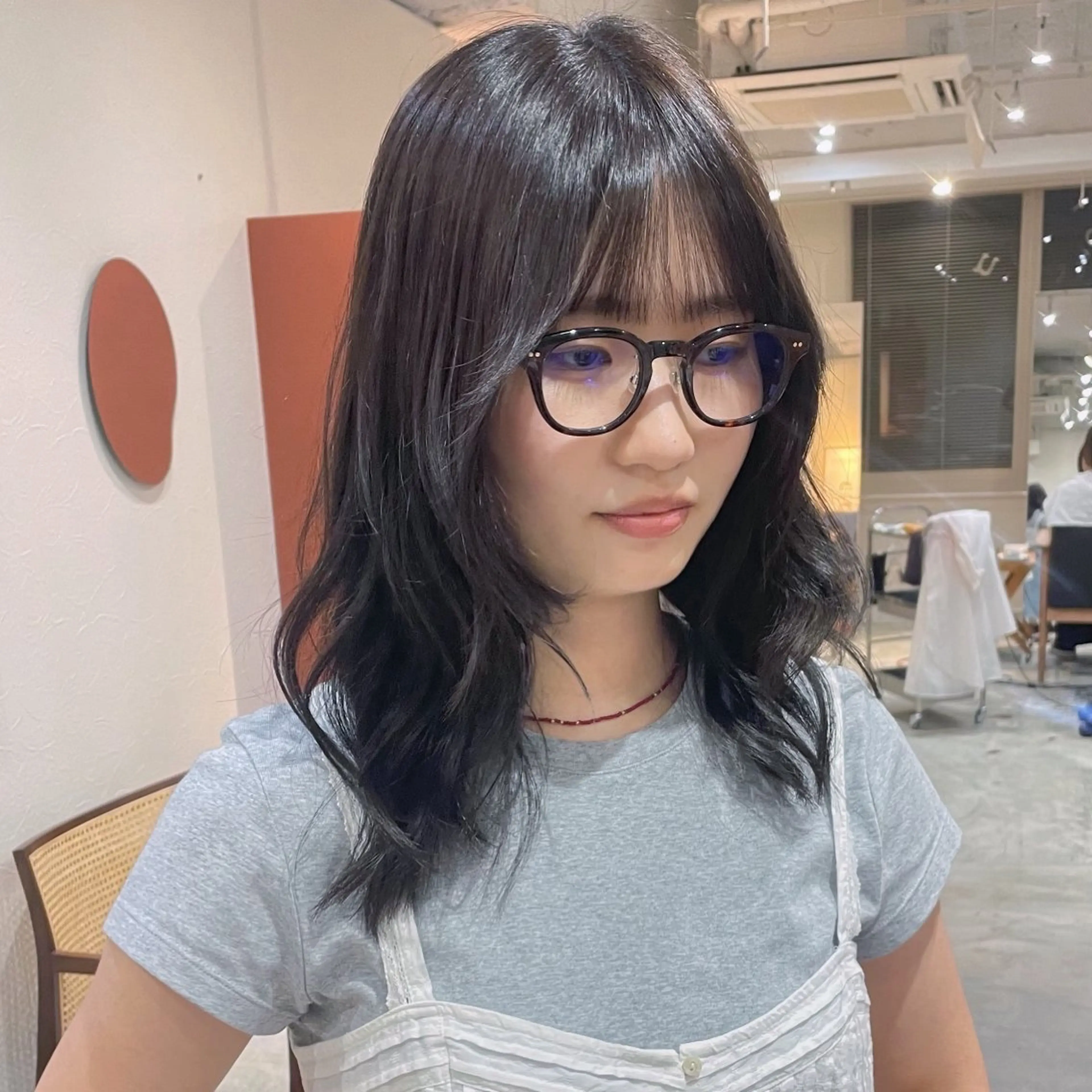 ミディアム レイヤーカット カット ヘッドスパ 似合わせカラー×髪質 改善伏見/RIONAのヘアスタイル