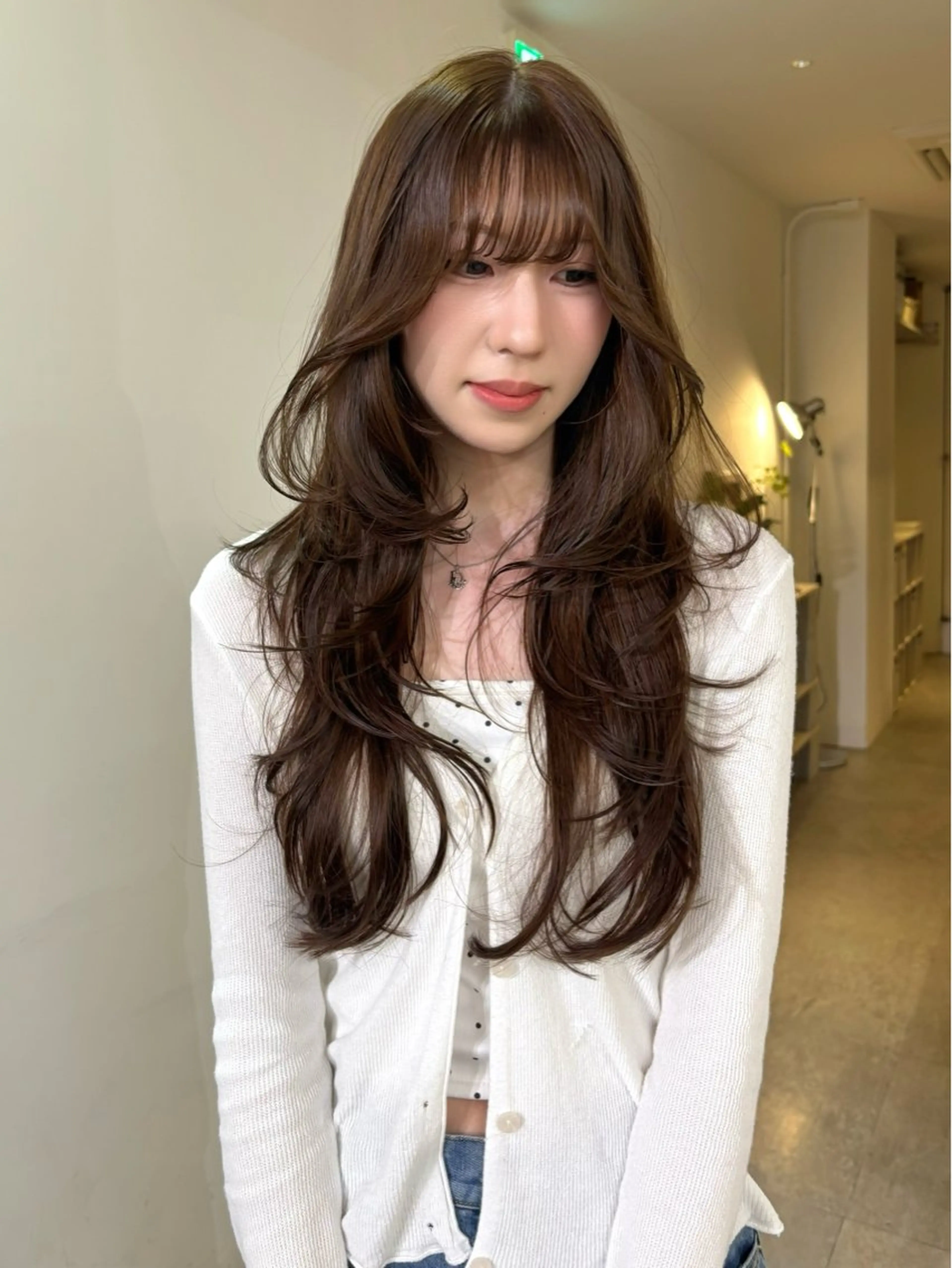 ロング カラー カット ヘアカラー mizuki/ピンク ベージュ.レイヤーのヘアスタイル