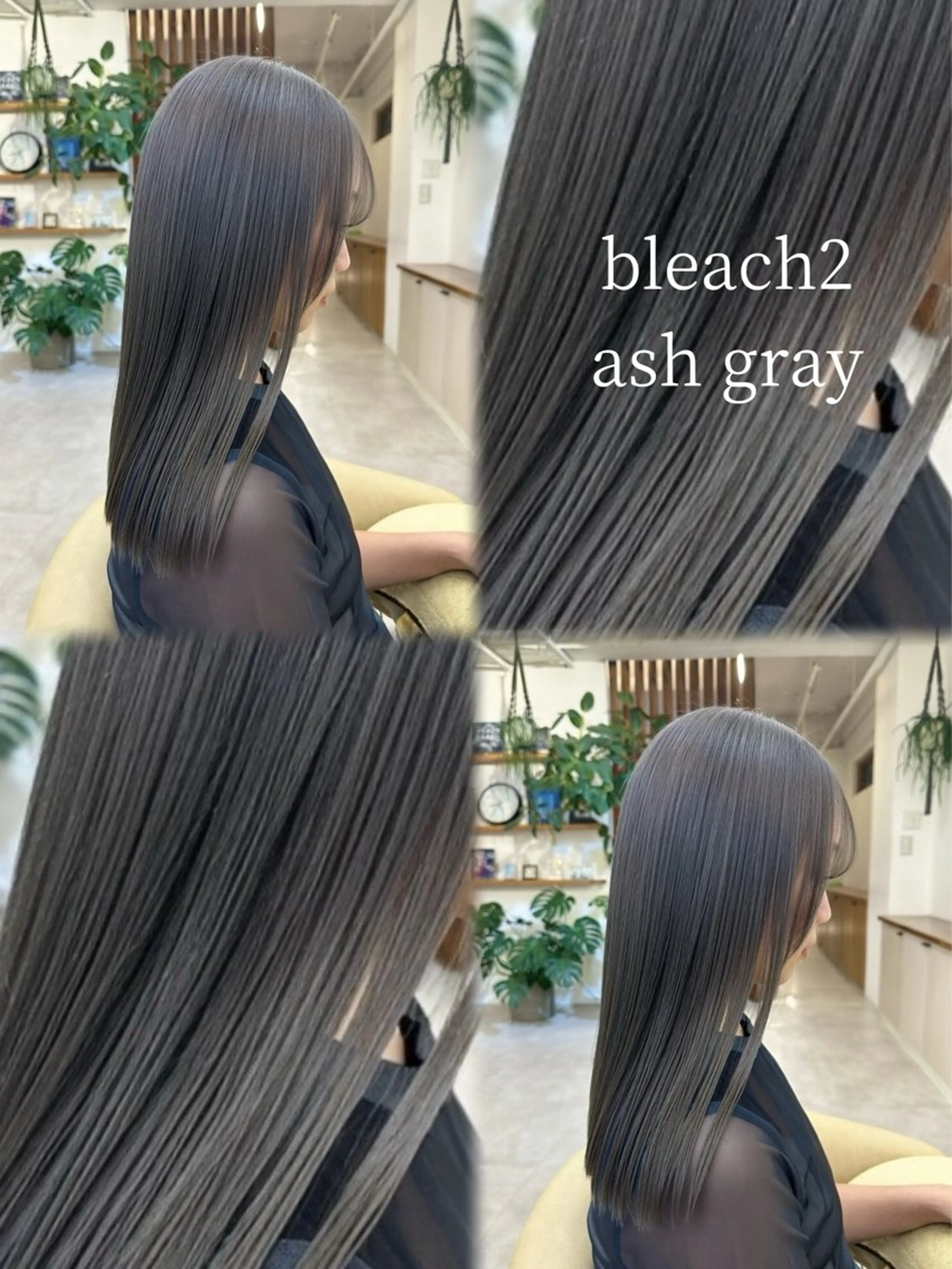 ミディアム カラー アッシュ アッシュグレー ブリーチ 透明感カラー カット ヘアカラー トリートメント 似合わせボブ/ ハイトーン/すずきのヘアスタイル