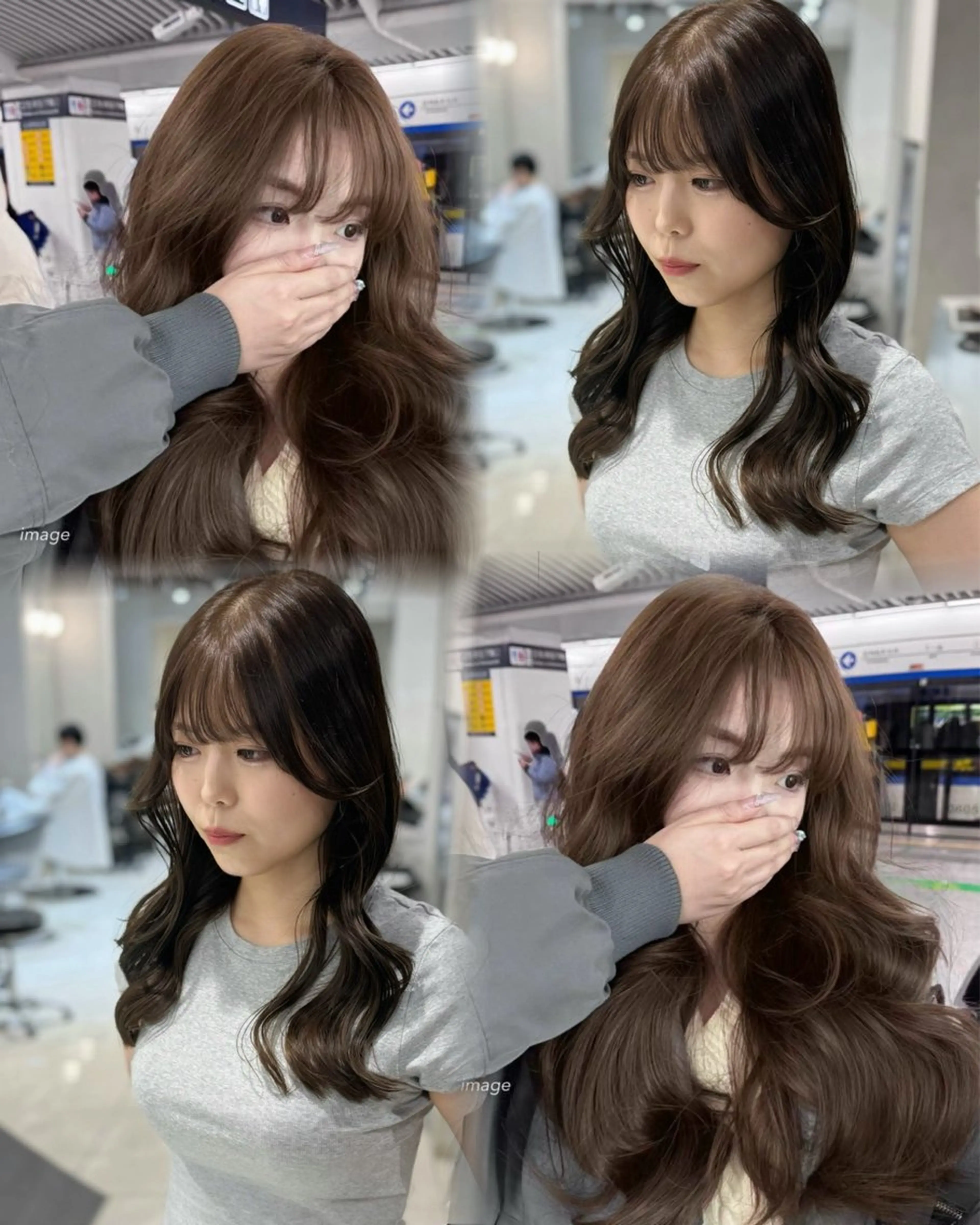 セミロング カラー カット ヘアカラー トリートメント 韓国風ハッシュカット 似合わせレイヤー池袋のヘアスタイル