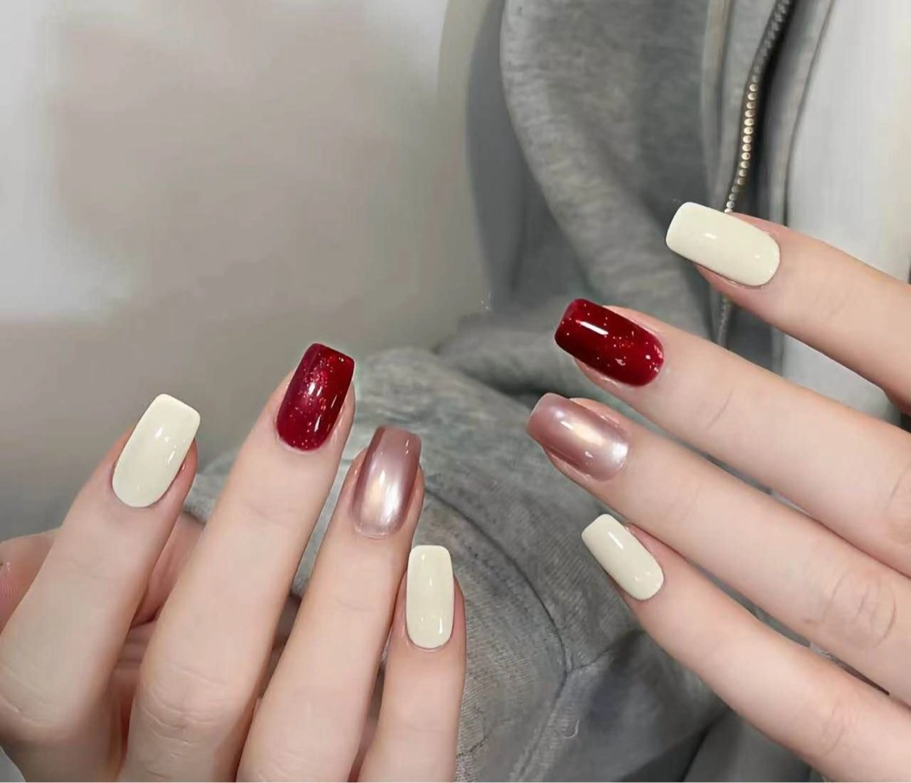 ネイル フラワーネイル フレンチネイル ジェルネイル ガラスフレンチ ハート ハンドネイル ハンドケア BabyYouMi nailのネイルデザイン