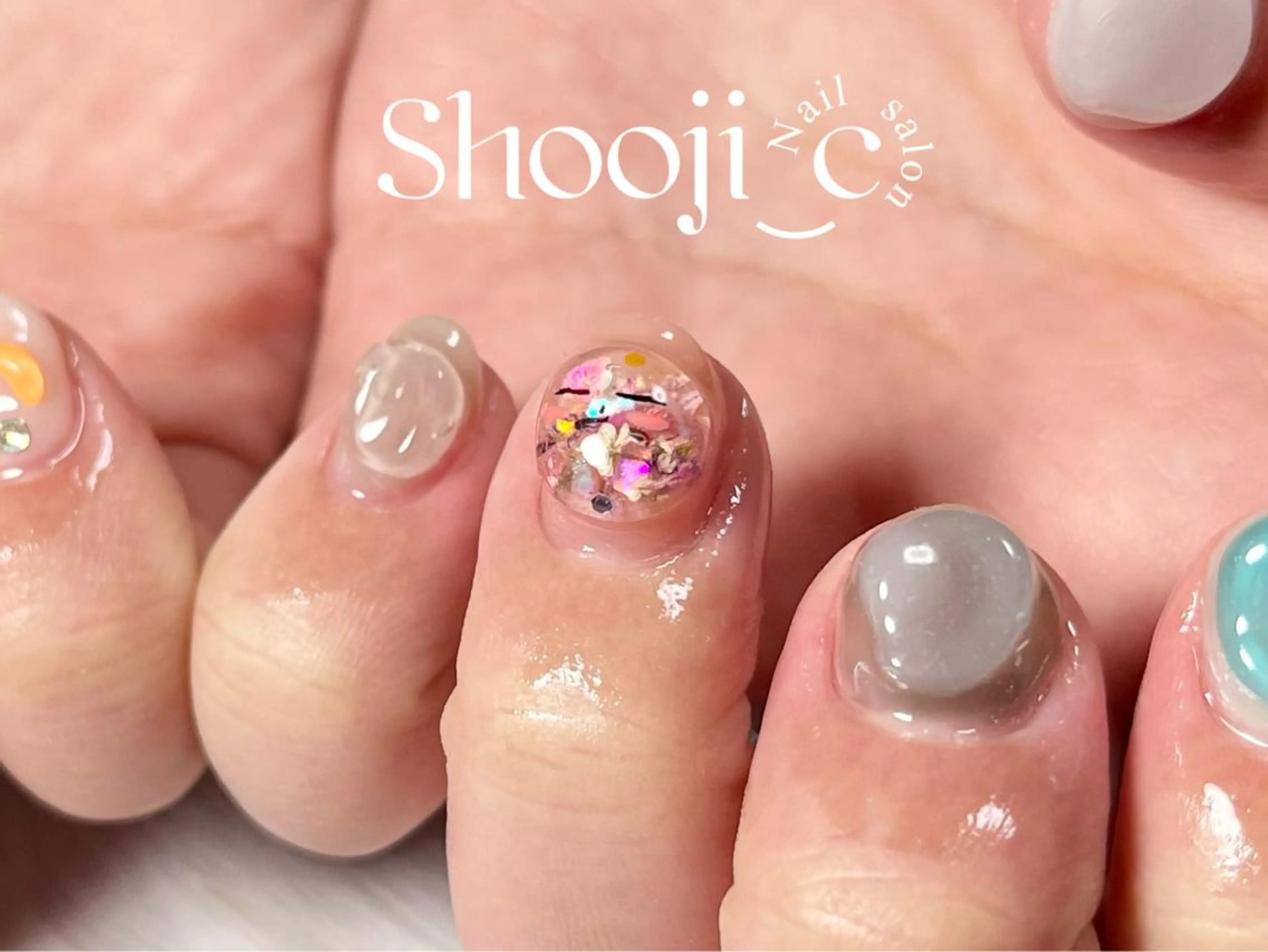 ネイル アートネイル 長さ出し ジェルネイル スカルプネイル シンプルネイル Shooji_c Nail salonのネイルデザイン