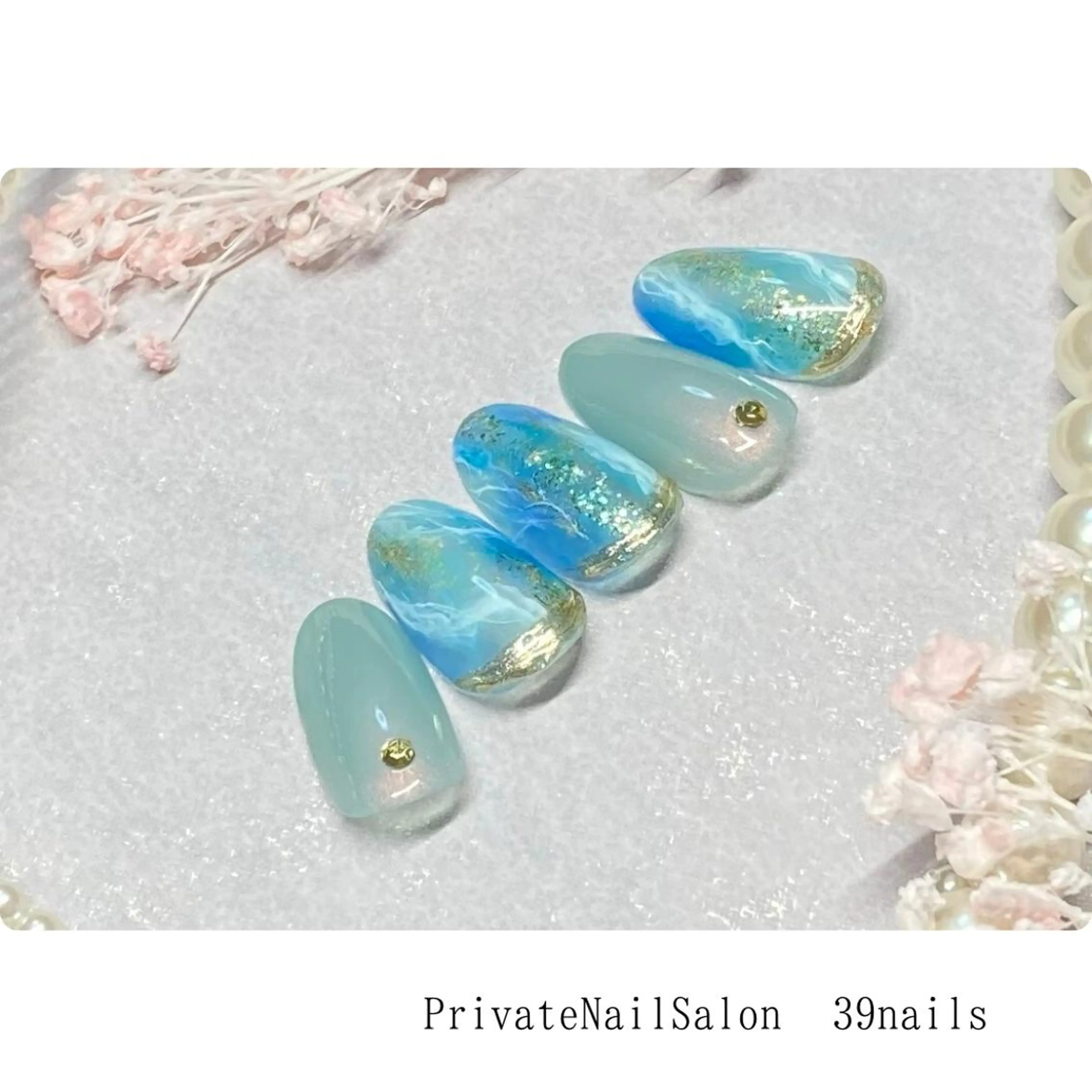 ネイル ニュアンスネイル オフィスネイル 夏ネイル 39-nails EharaMikuのネイルデザイン