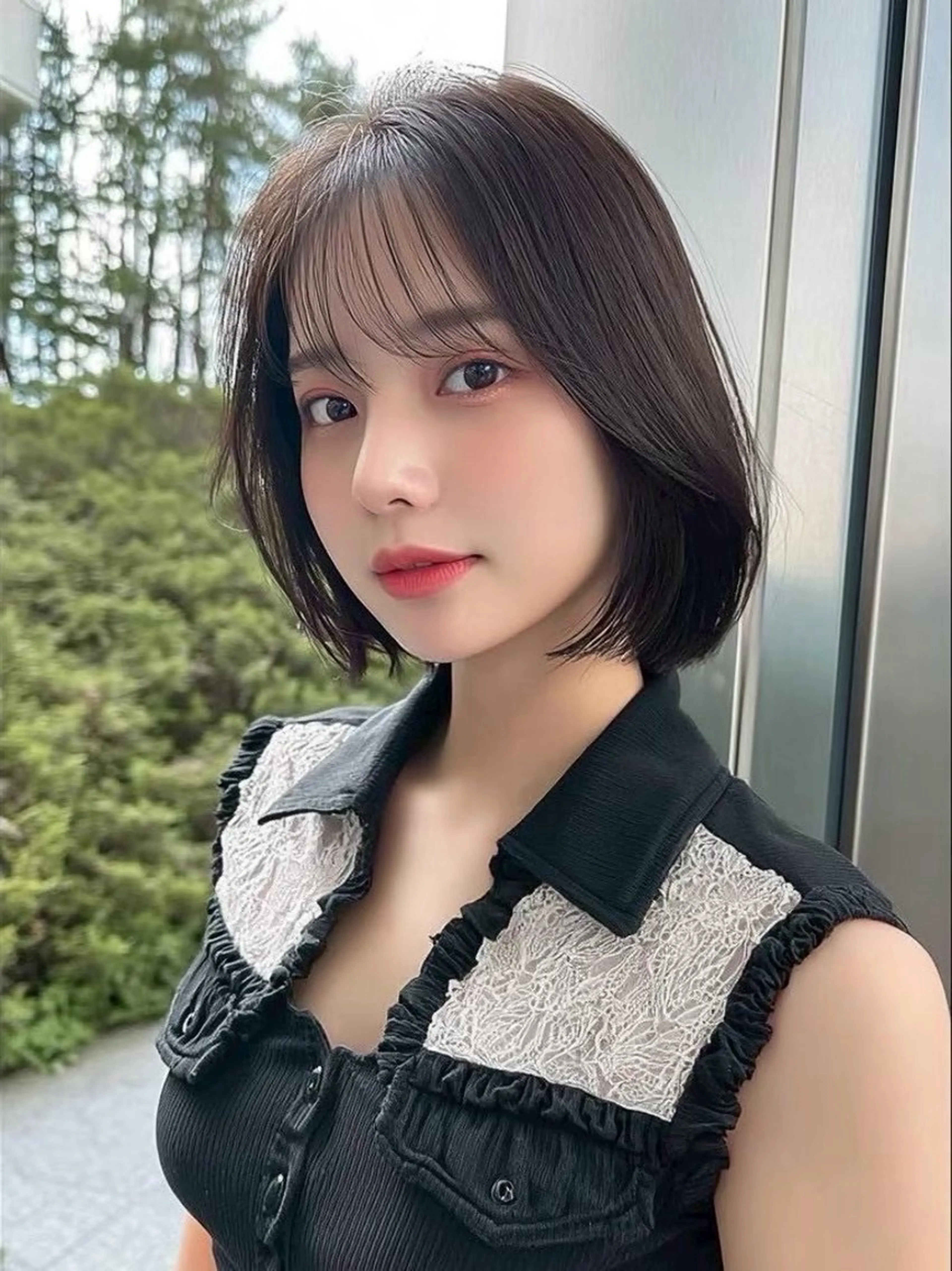 ショート カラー 透明感カラー ボブ くびれヘア 顔周りカット 韓国風ヘア カット ヘアカラー トリートメント 🫧ナオ🫧 /韓国 ヘア/ マンツーマンのヘアスタイル