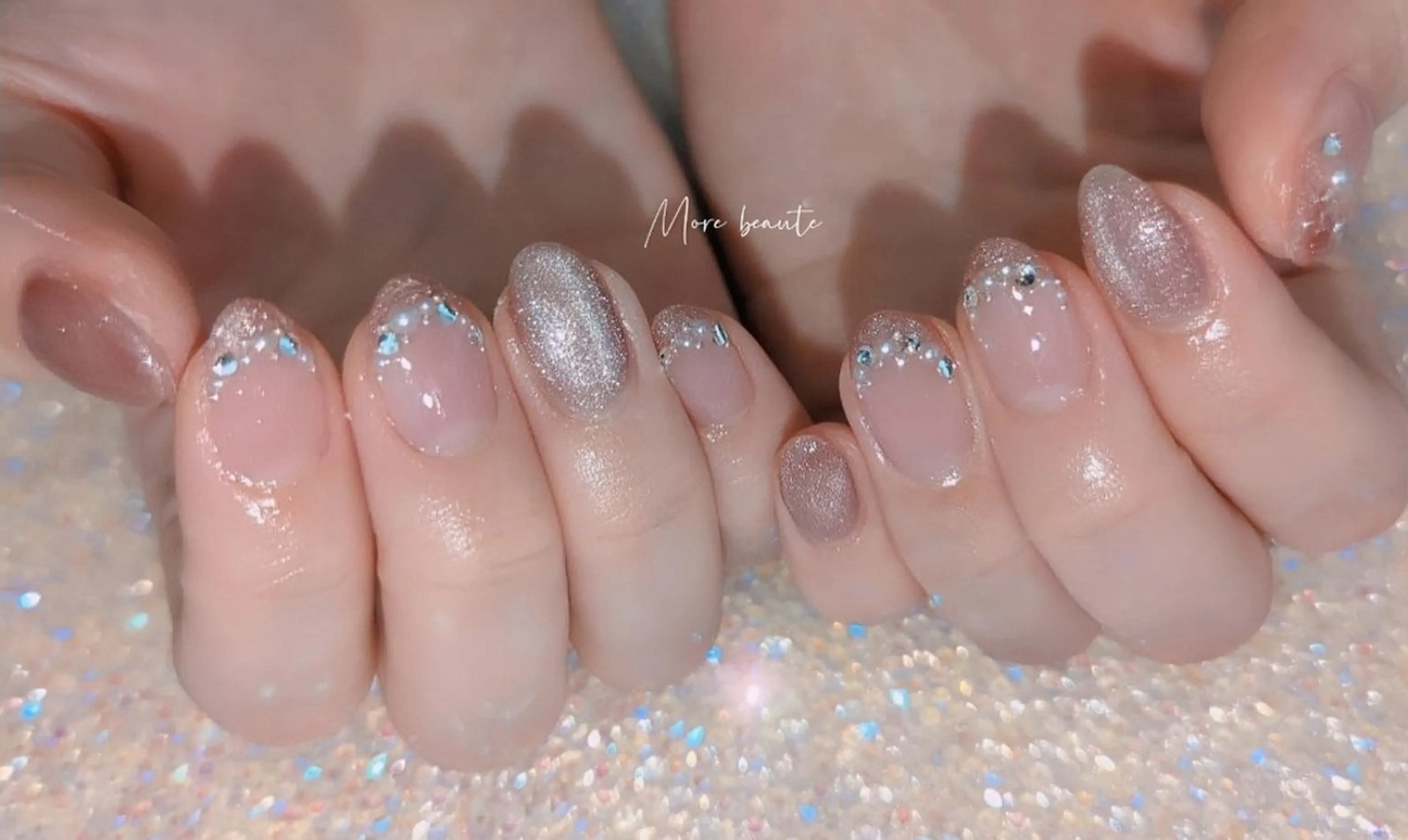 ネイル アートネイル ジェルネイル ハート 韓国ネイル マグネットネイル ハンドネイル I LOVE ME NAIL.｡.:*♡のネイルデザイン