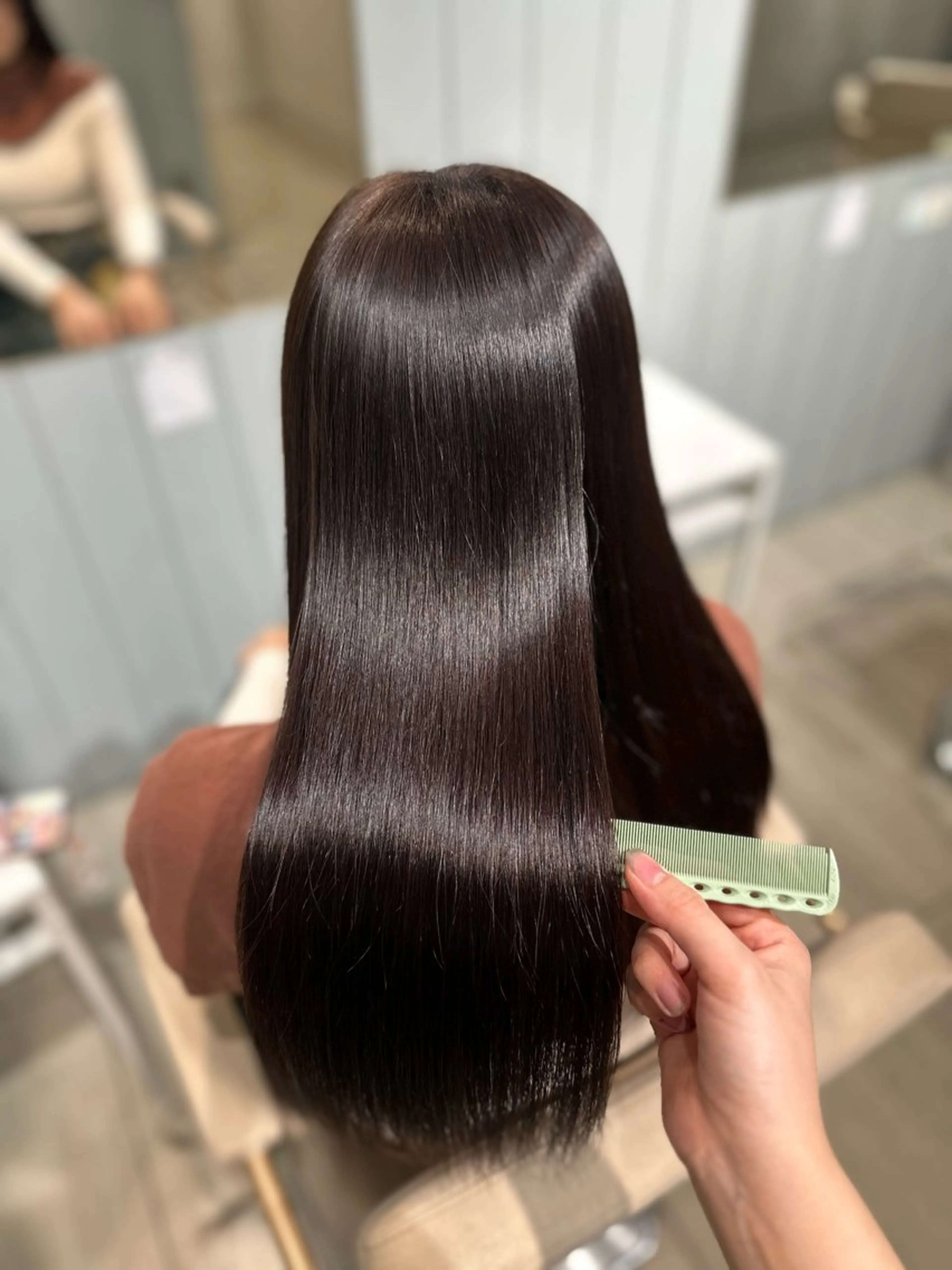 ロング カラー 韓国風ヘア 縮毛矯正 ヘアカラー 縮毛矯正 トリートメント 韓国ヘア/髪質改善 /natsuki🧸のヘアスタイル