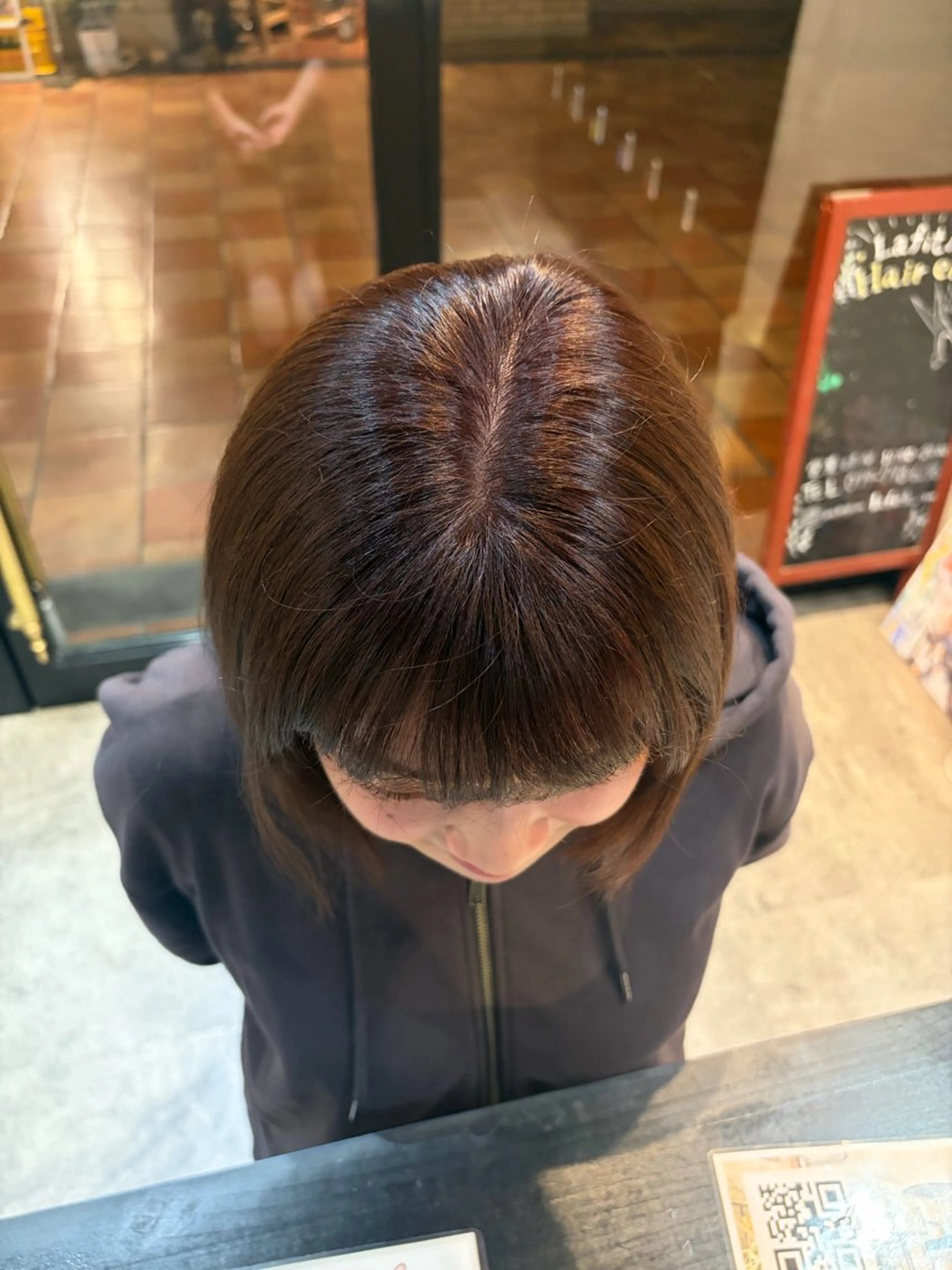 ショート ピンクブラウン 窪田 茉栞呂のヘアスタイル
