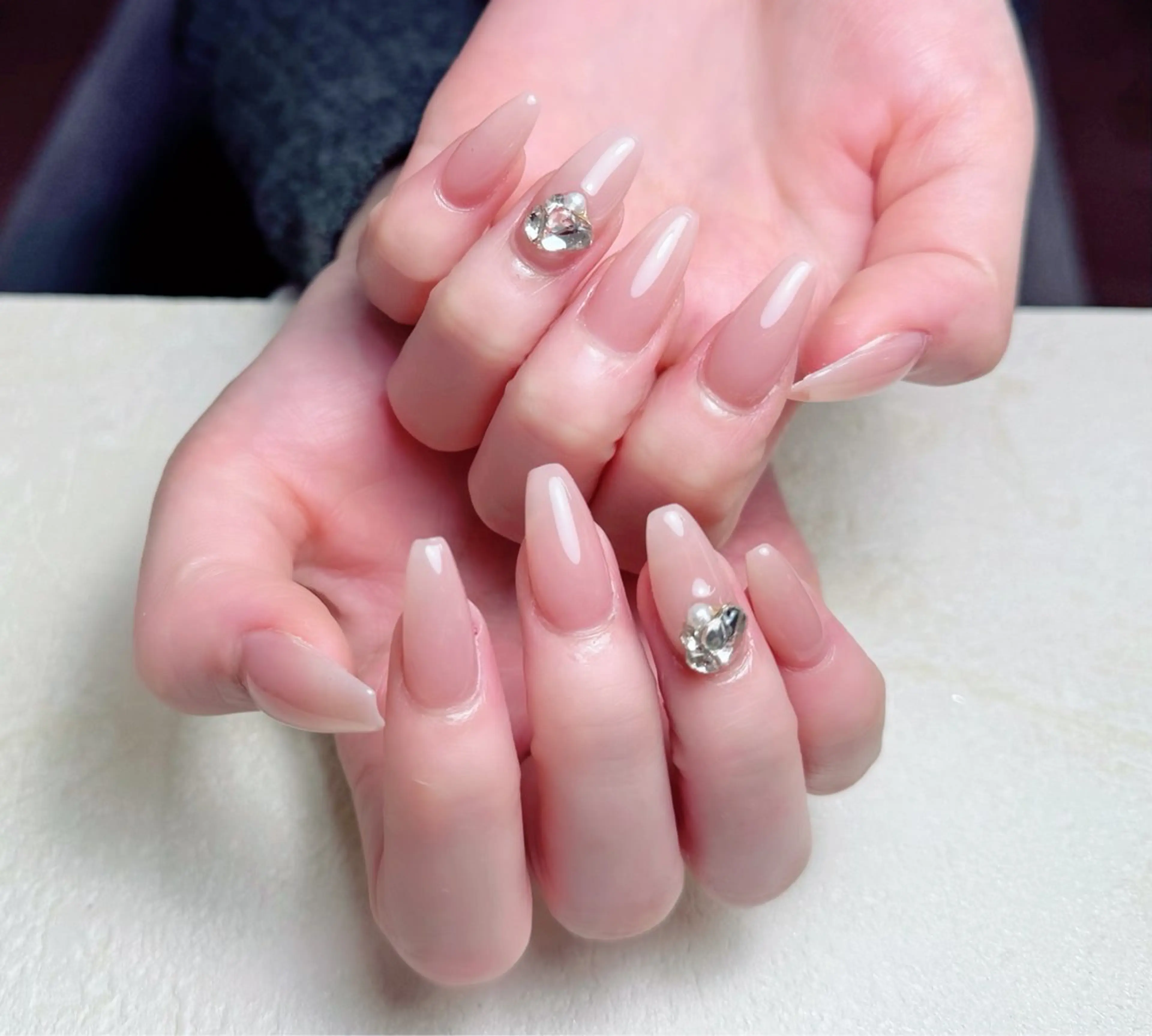 ネイル 長さ出し フットネイル フレンチネイル ジェルネイル ガラスフレンチ ハンドネイル 中野駅から2分 MEO NAILのネイルデザイン