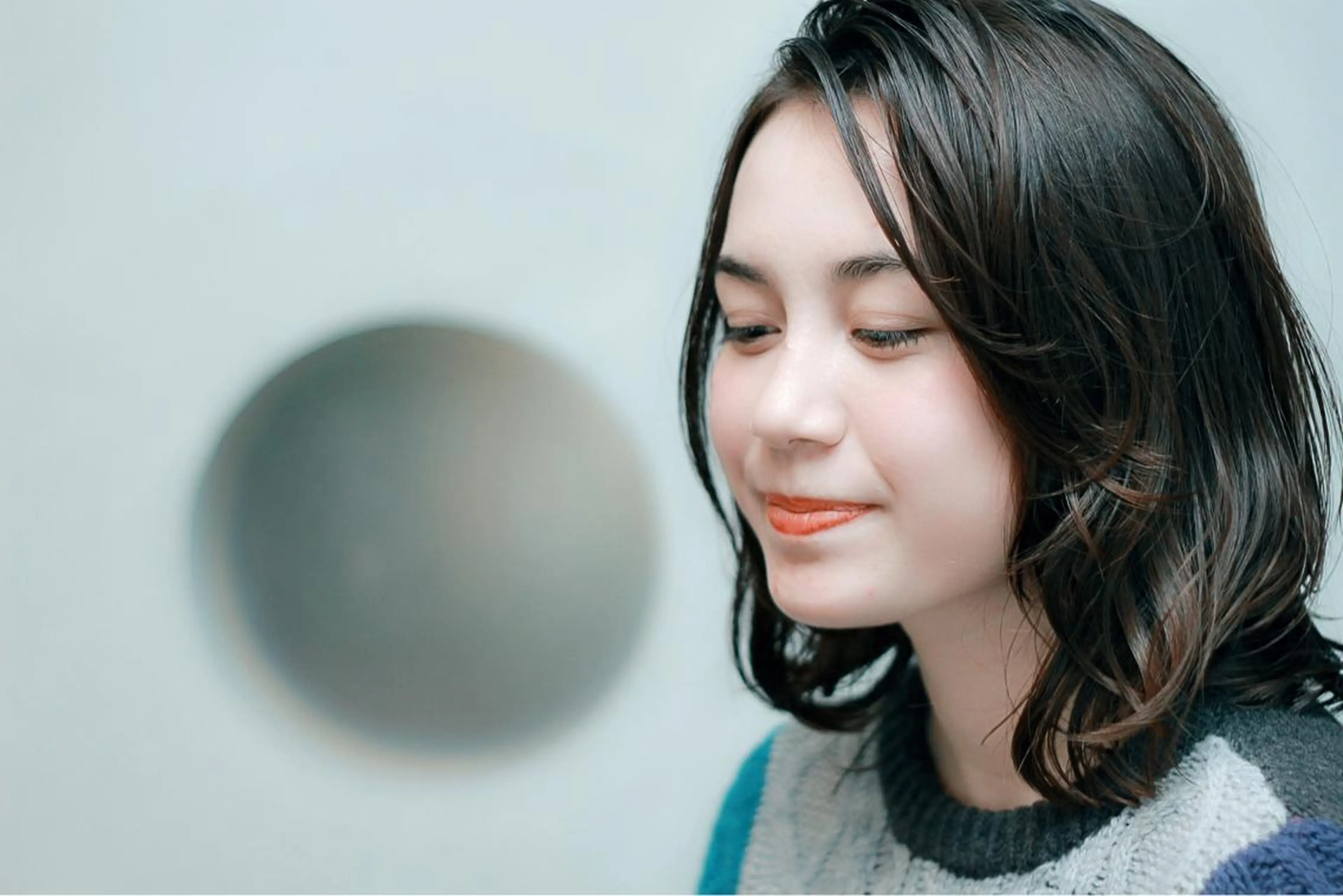 ミディアム セミロング カラー パーマ 川間 将彦のヘアスタイル