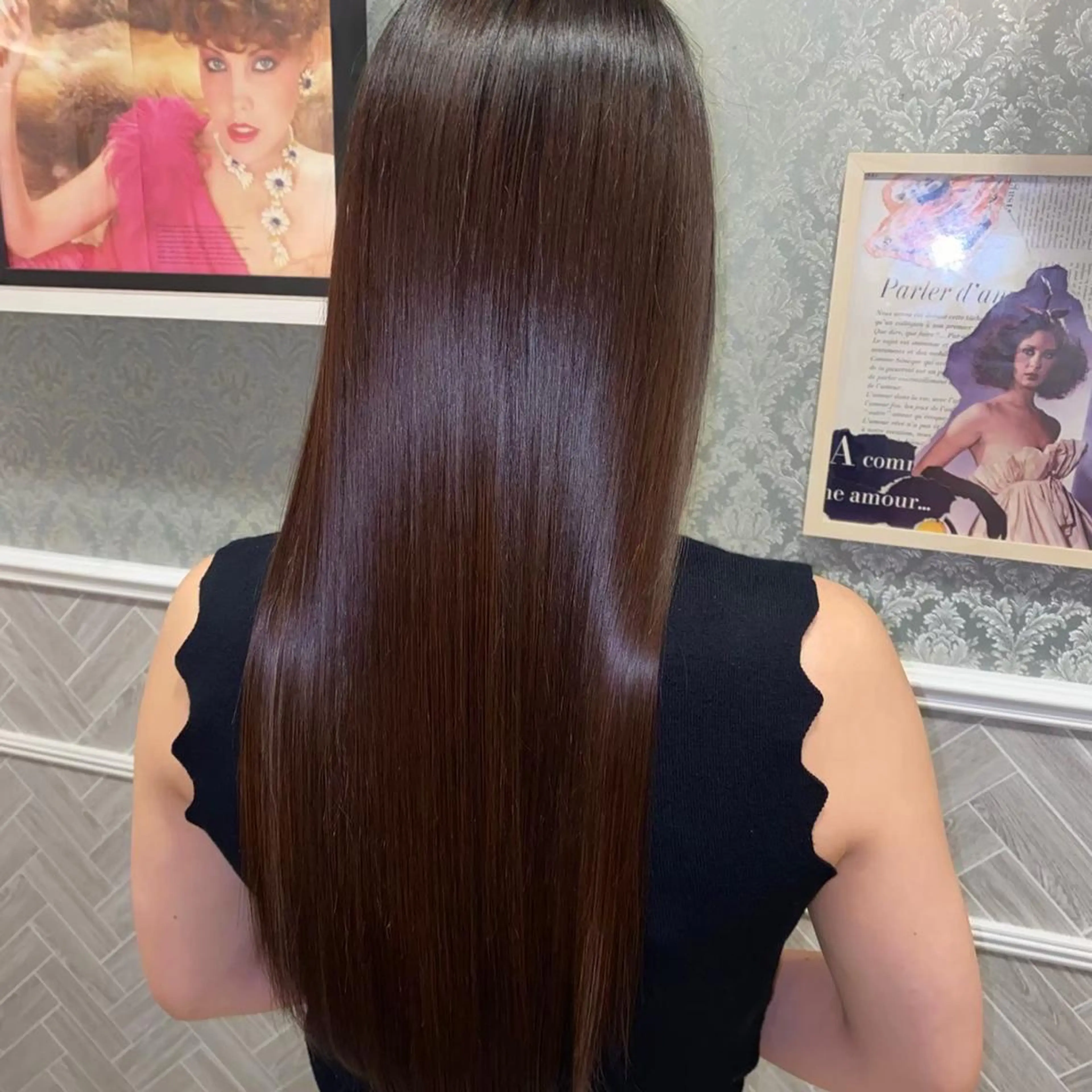 セミロング カラー カット 縮毛矯正 トリートメント レイヤー/韓国ヘア 縮毛矯正🫧鈴木颯のヘアスタイル