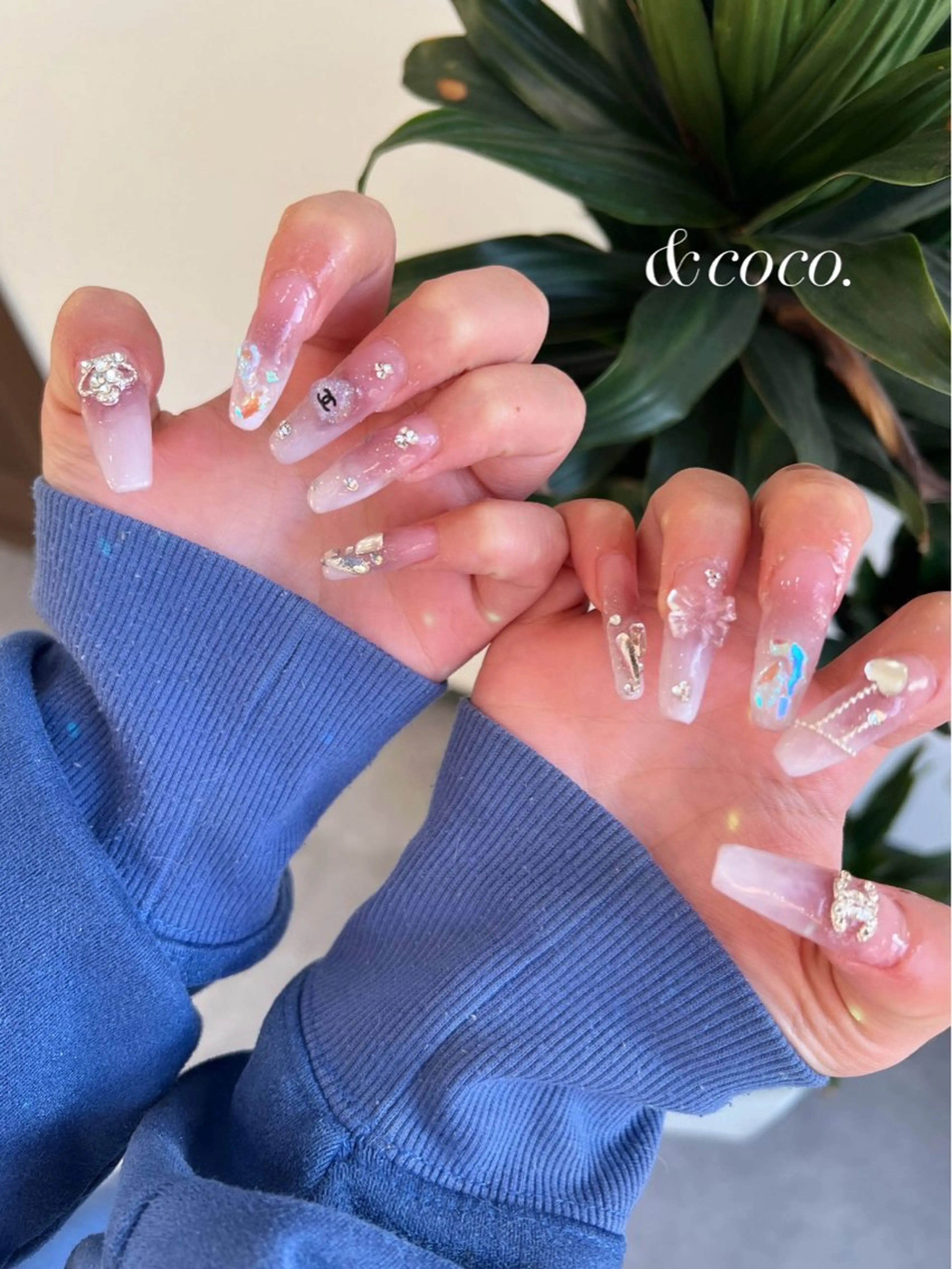 ネイル アートネイル 長さ出し ハンドネイル ＆ coco.のネイルデザイン