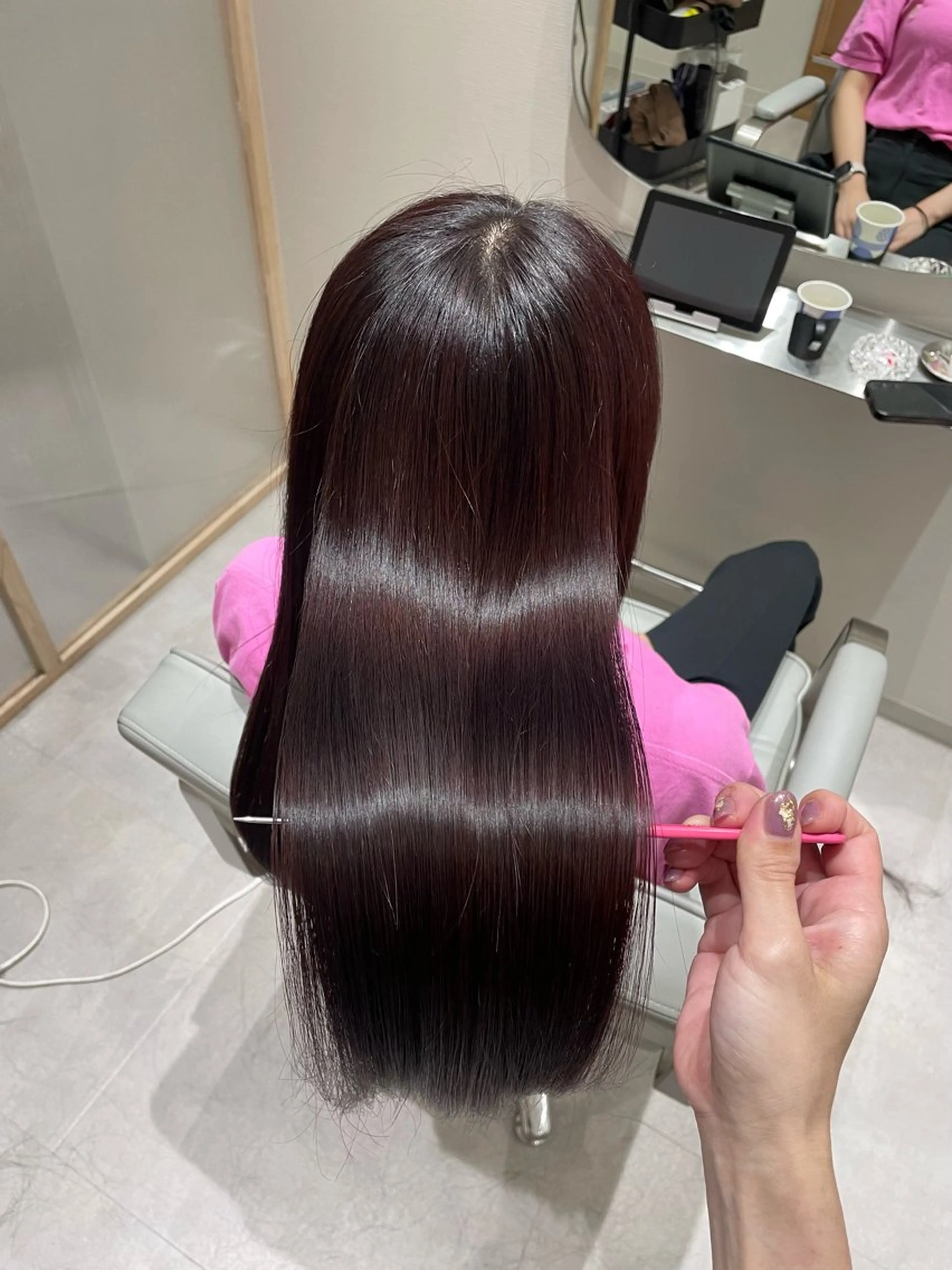 ロング カラー ブラウンカラー ピンクカラー ピンクブラウン カット ヘアカラー トリートメント 髪質改善✨Zina浦 安/個室🌈YUKIのヘアスタイル