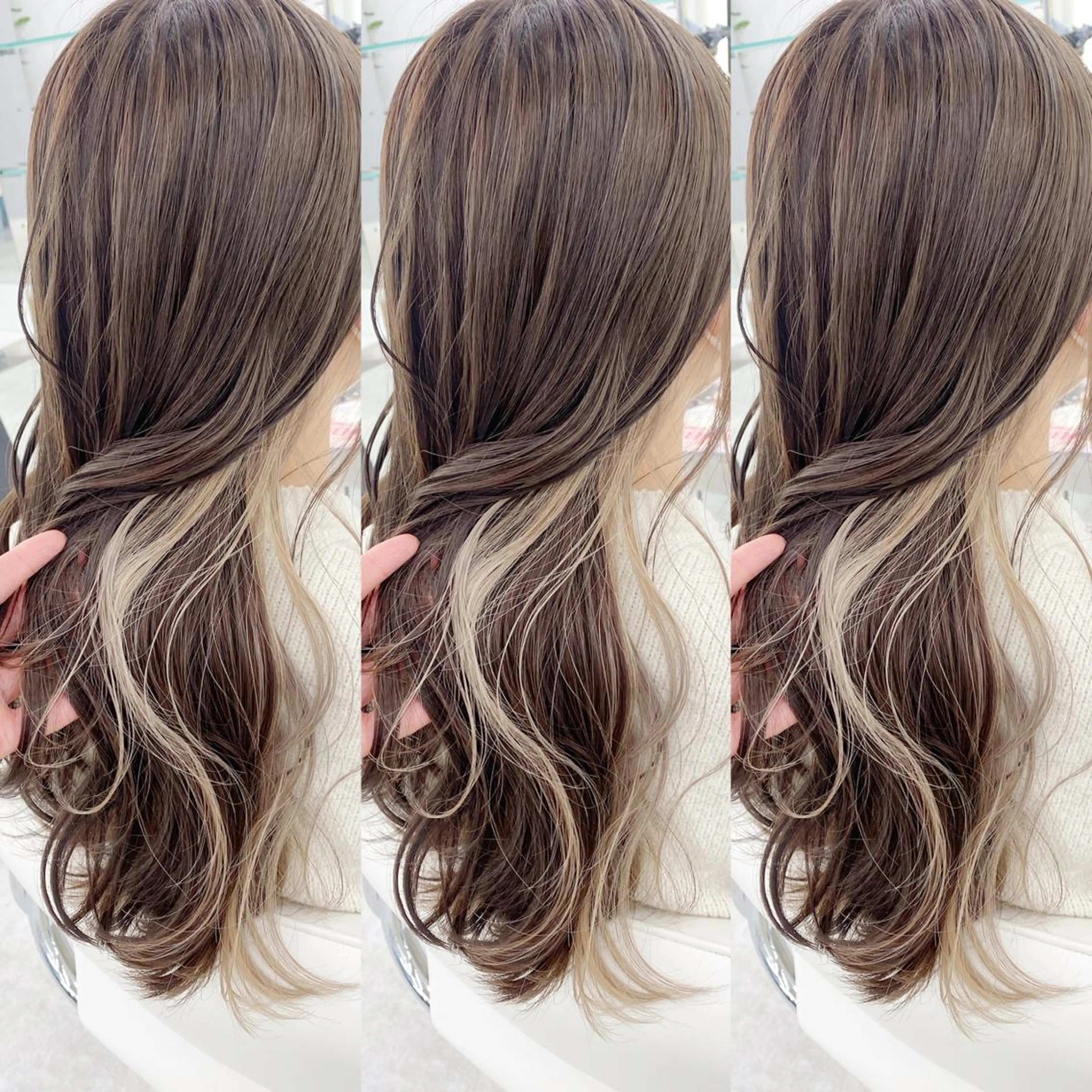 セミロング カラー ヘアアレンジ 🌈haru🌻 藤沢ハイトーン🌈のヘアスタイル