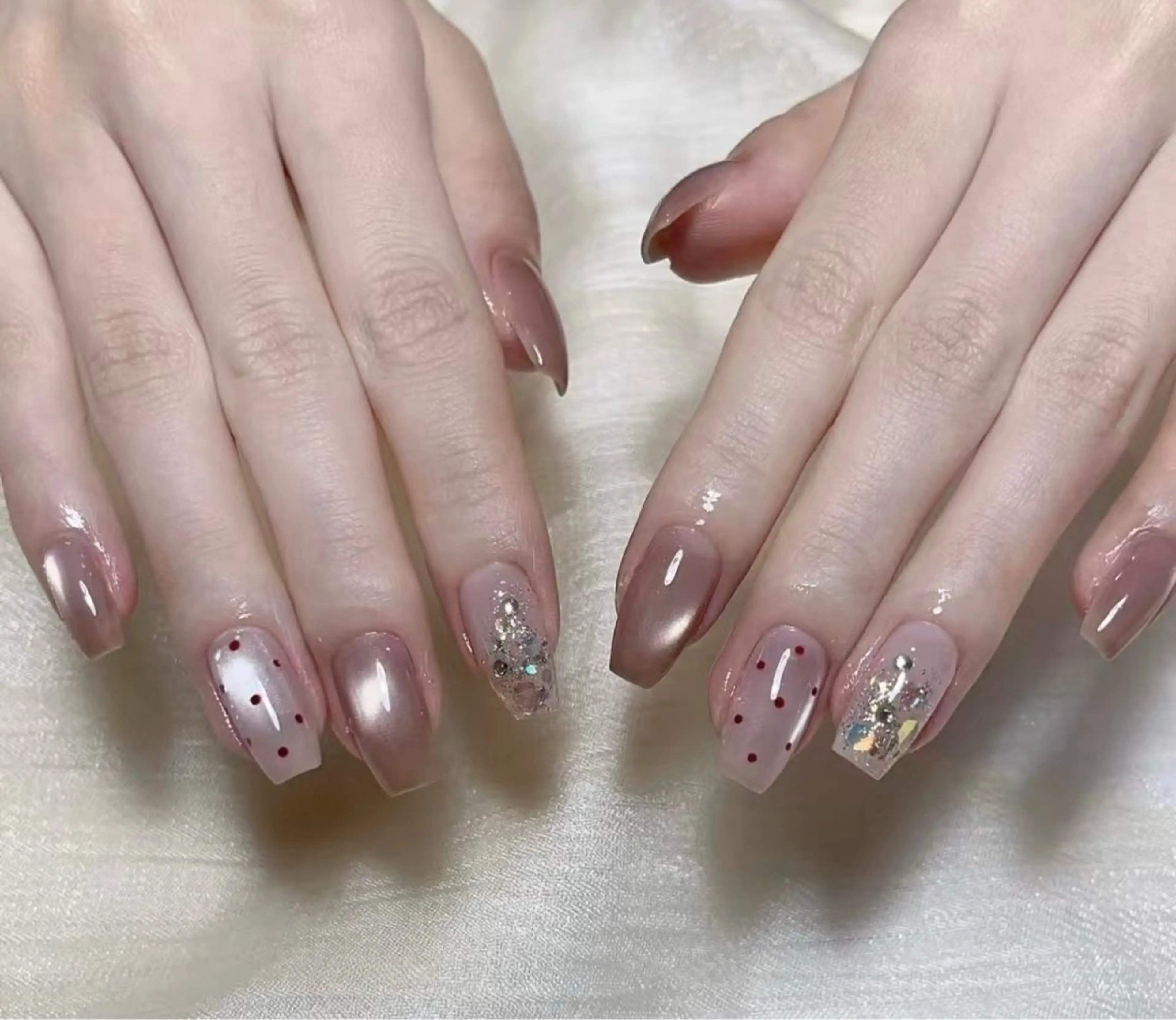 ネイル アニマル柄 チークネイル 成人式 フラッシュネイル フットネイル ハンドネイル B·U Nail大宮 長さだし専門店のネイルデザイン