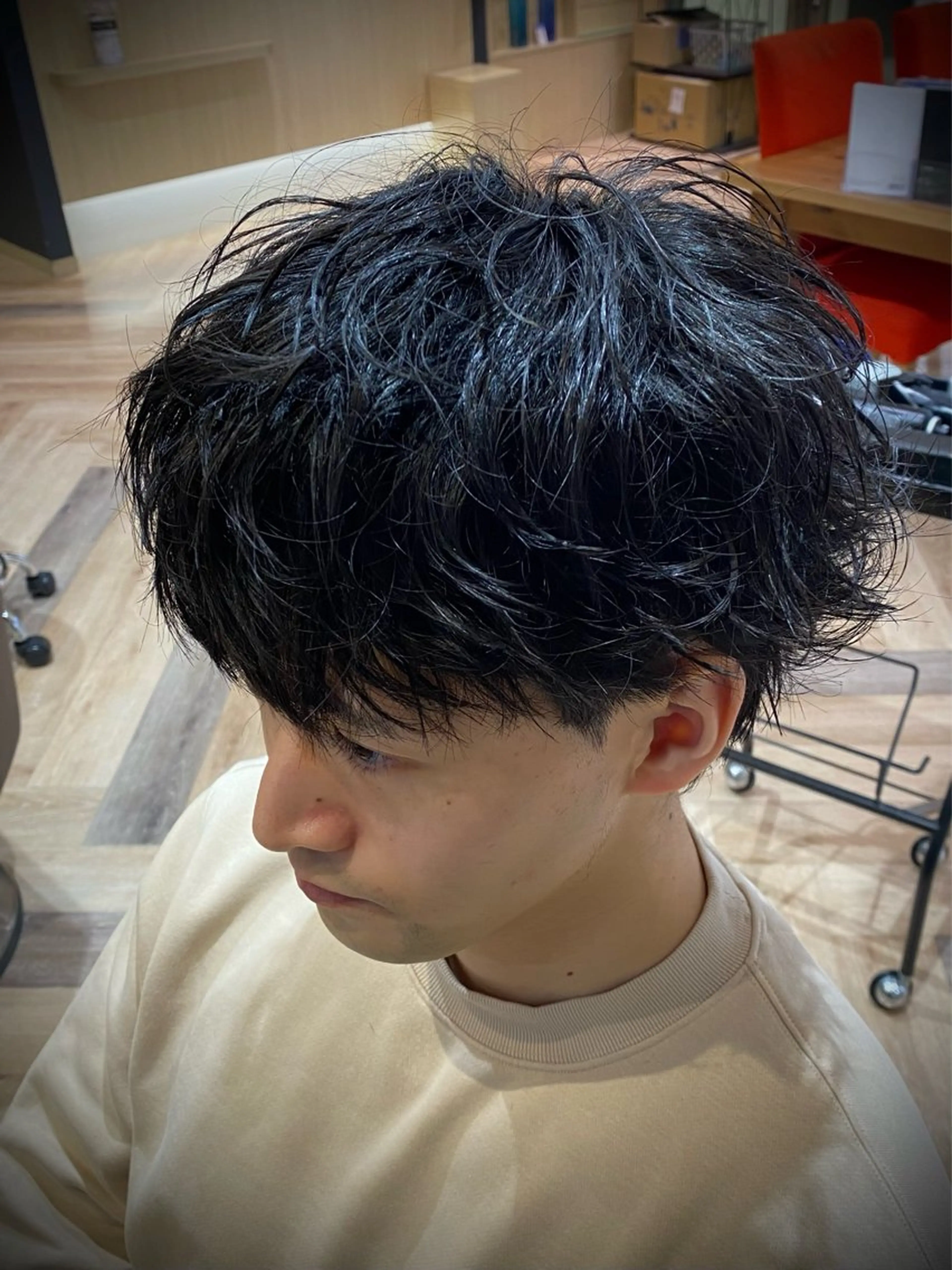 メンズ メンズ特化/フェザー /パーマ/伊勢元のヘアスタイル