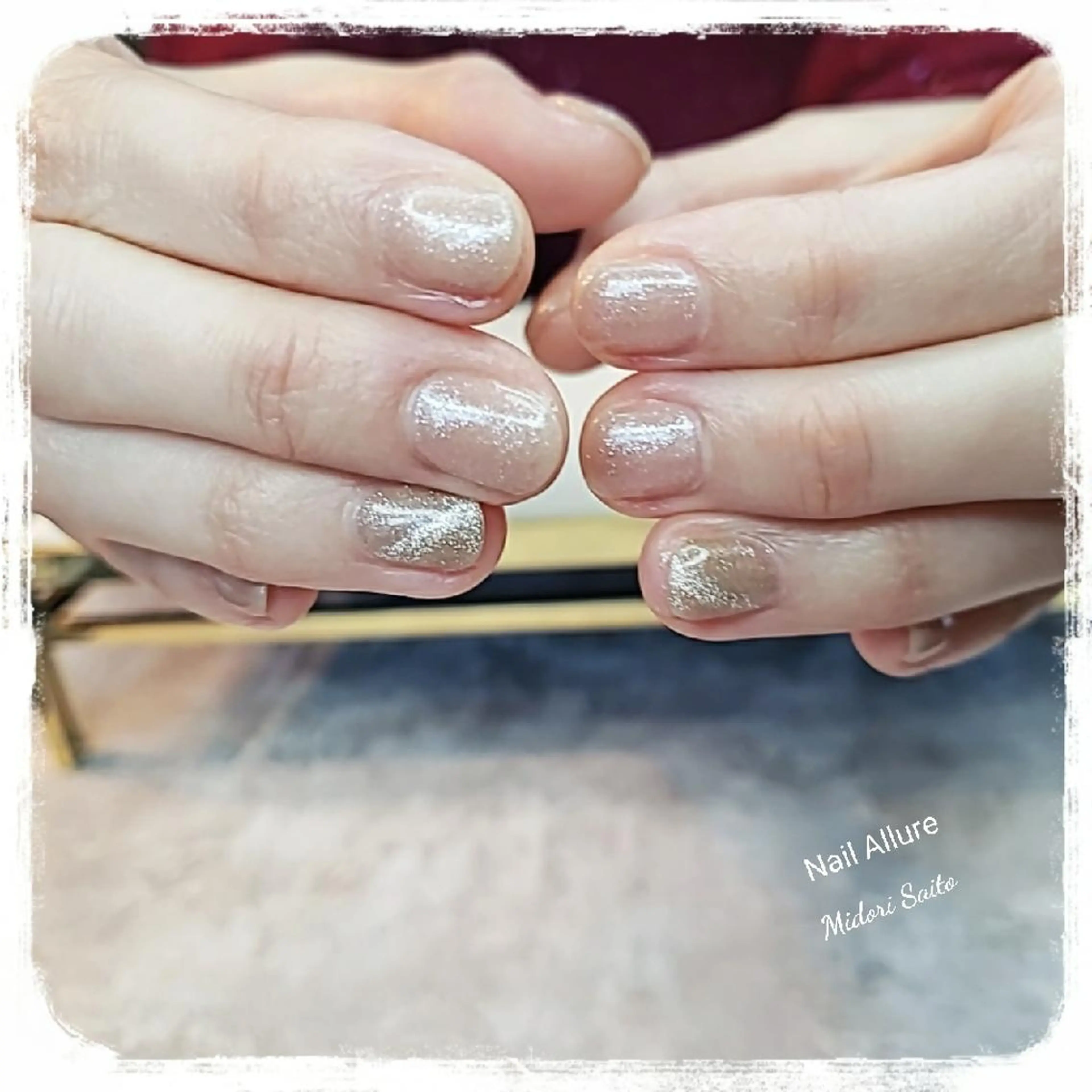 ネイル ジェルネイル グリーン マグネットネイル ハンドネイル Nail Allure(ネイル アルーア)所属・Nail Allureのネイルデザイン