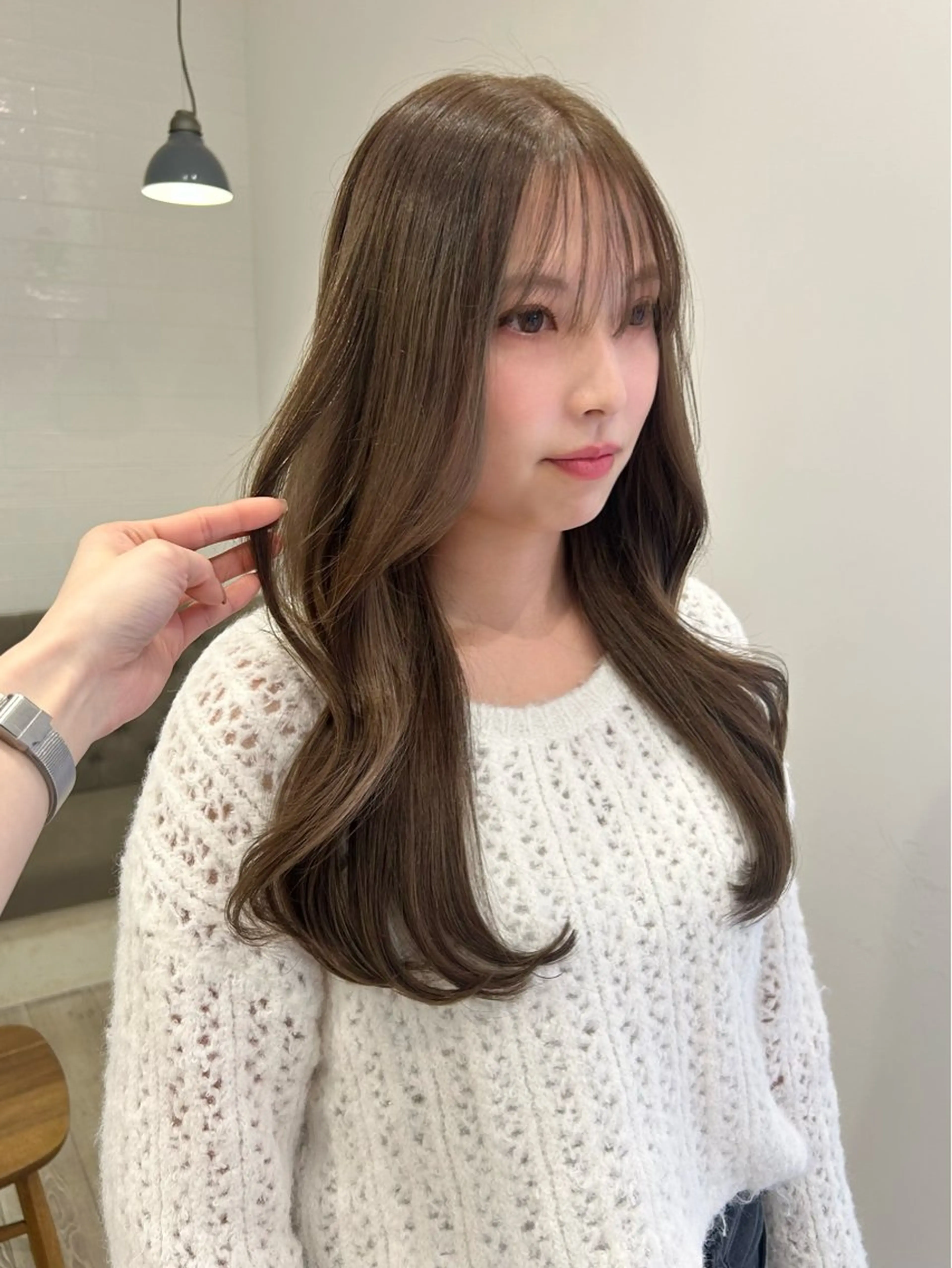 ロング カラー ベージュカラー ブリーチ ダブルカラー ヘーゼル ブリーチなしカラー レイヤーカット/長岡 グレージュ/マユ🎀のヘアスタイル