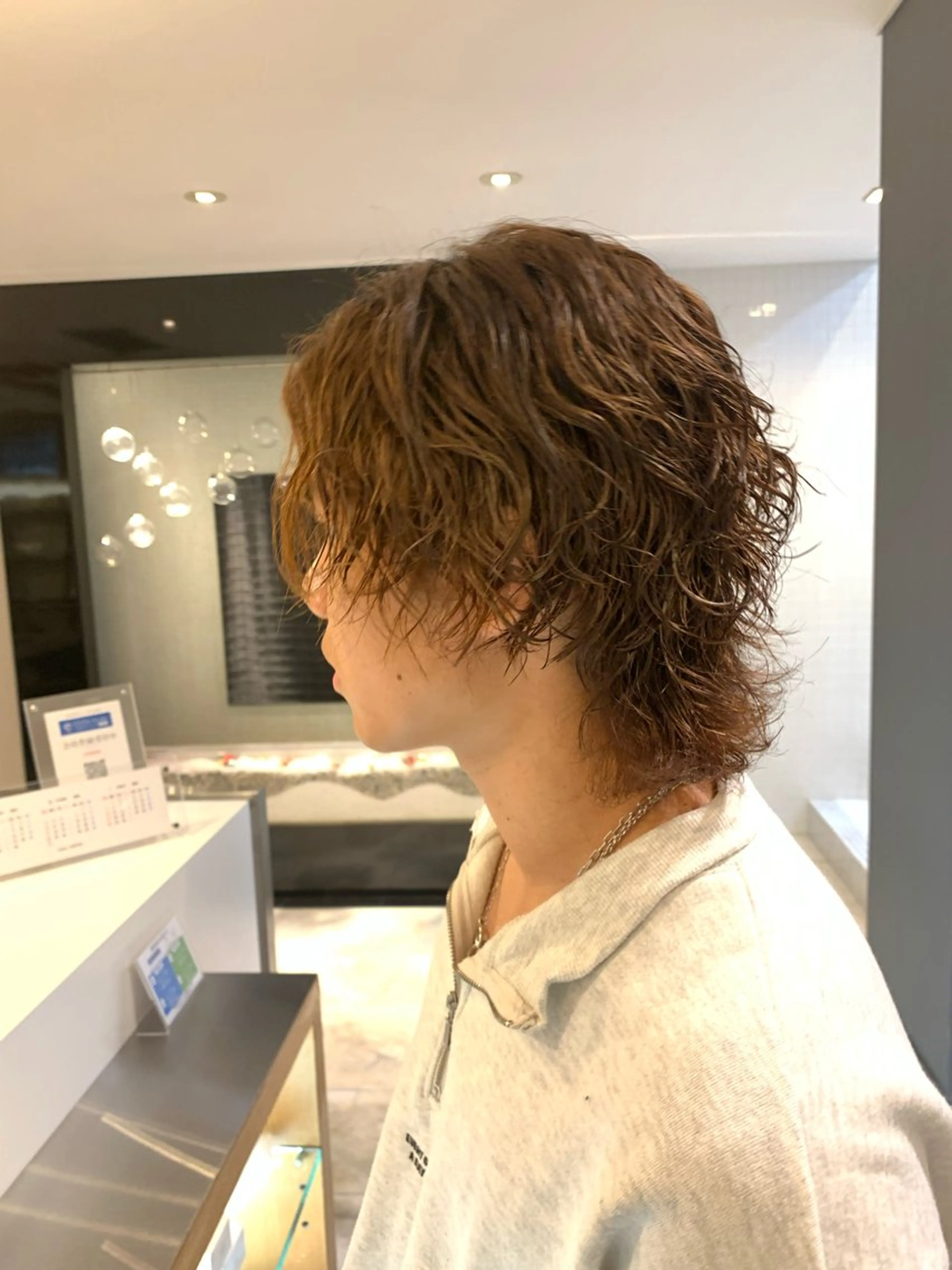 パーマ メンズ Agu  hair  grove 金沢八日市店所属・名竹聖治/透明感 カラー/縮毛矯正のヘアスタイル