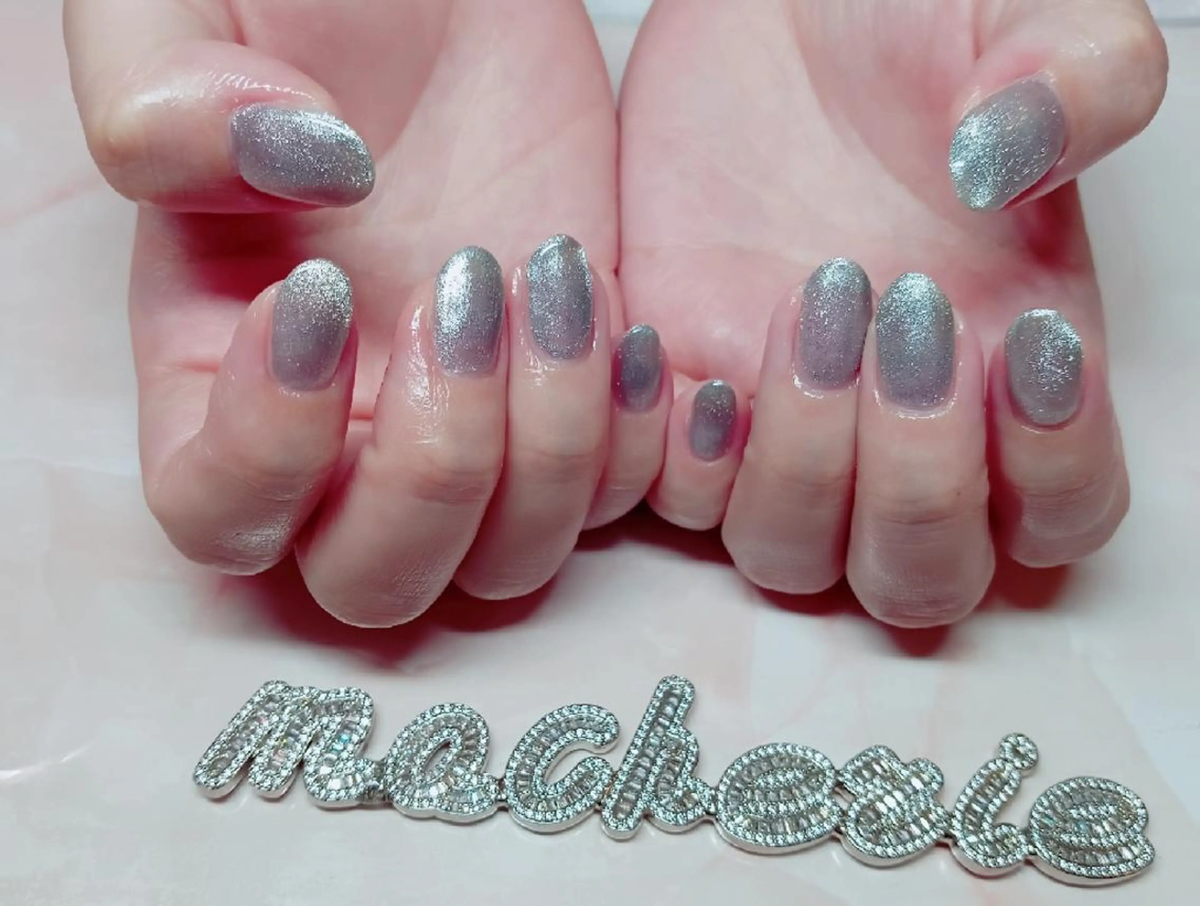 ネイル 水色 マグネットネイル ハンドネイル Nail Salon macherieのネイルデザイン
