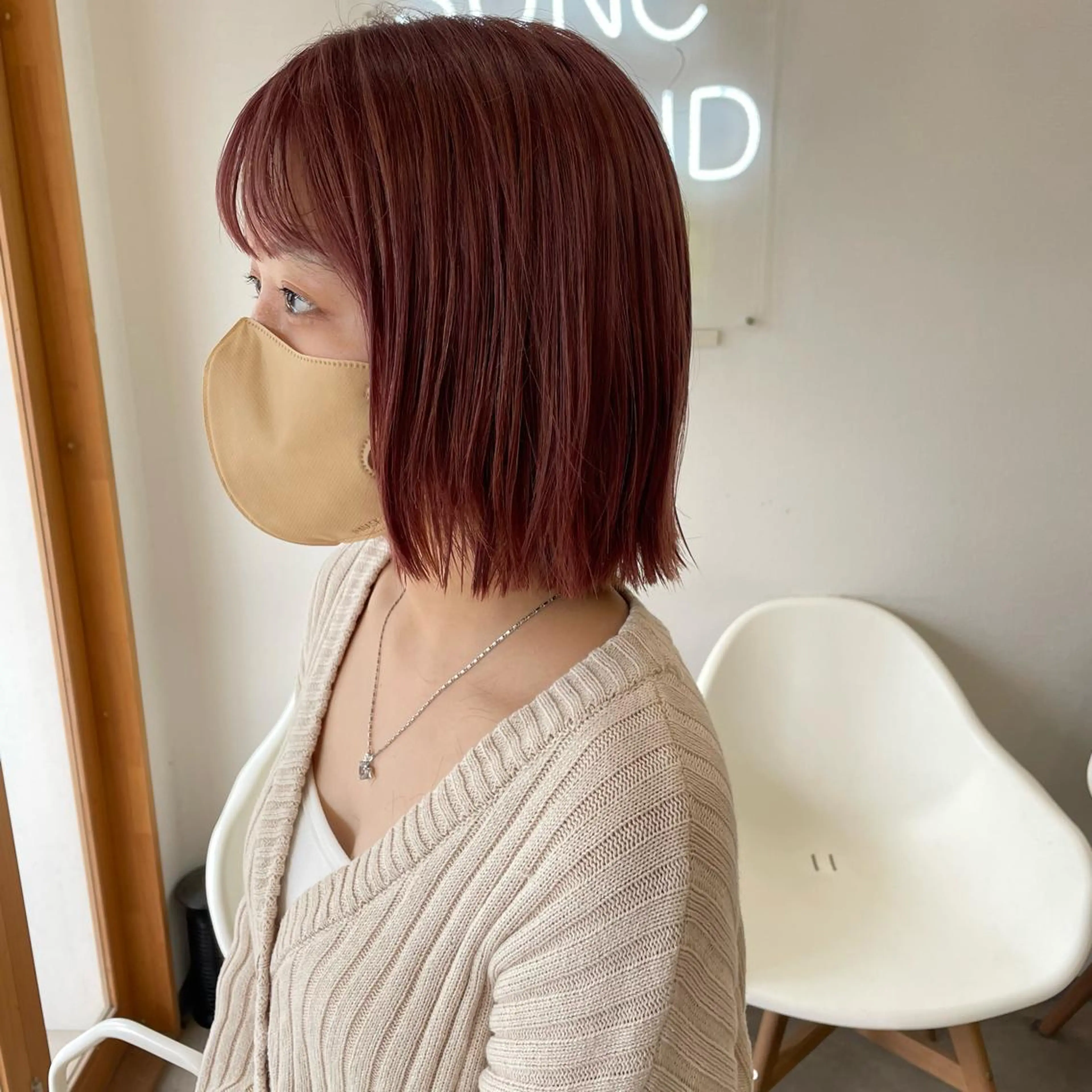 ミディアム ボブ ヘアカラー トリートメント SUNC/🤎 オオクマ　カナエ🤎のヘアスタイル