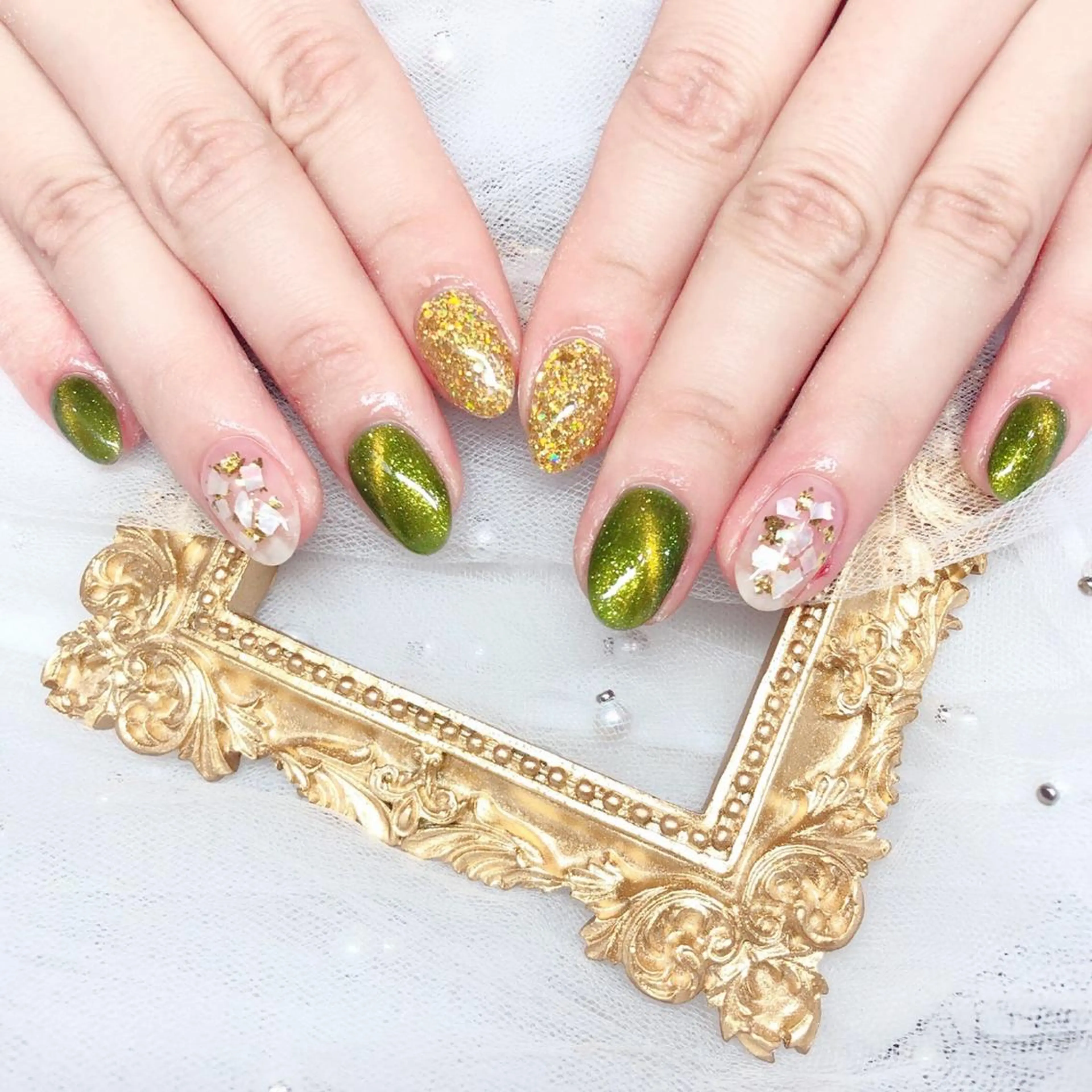 ネイル ハンドネイル マジック ミラーのネイルデザイン