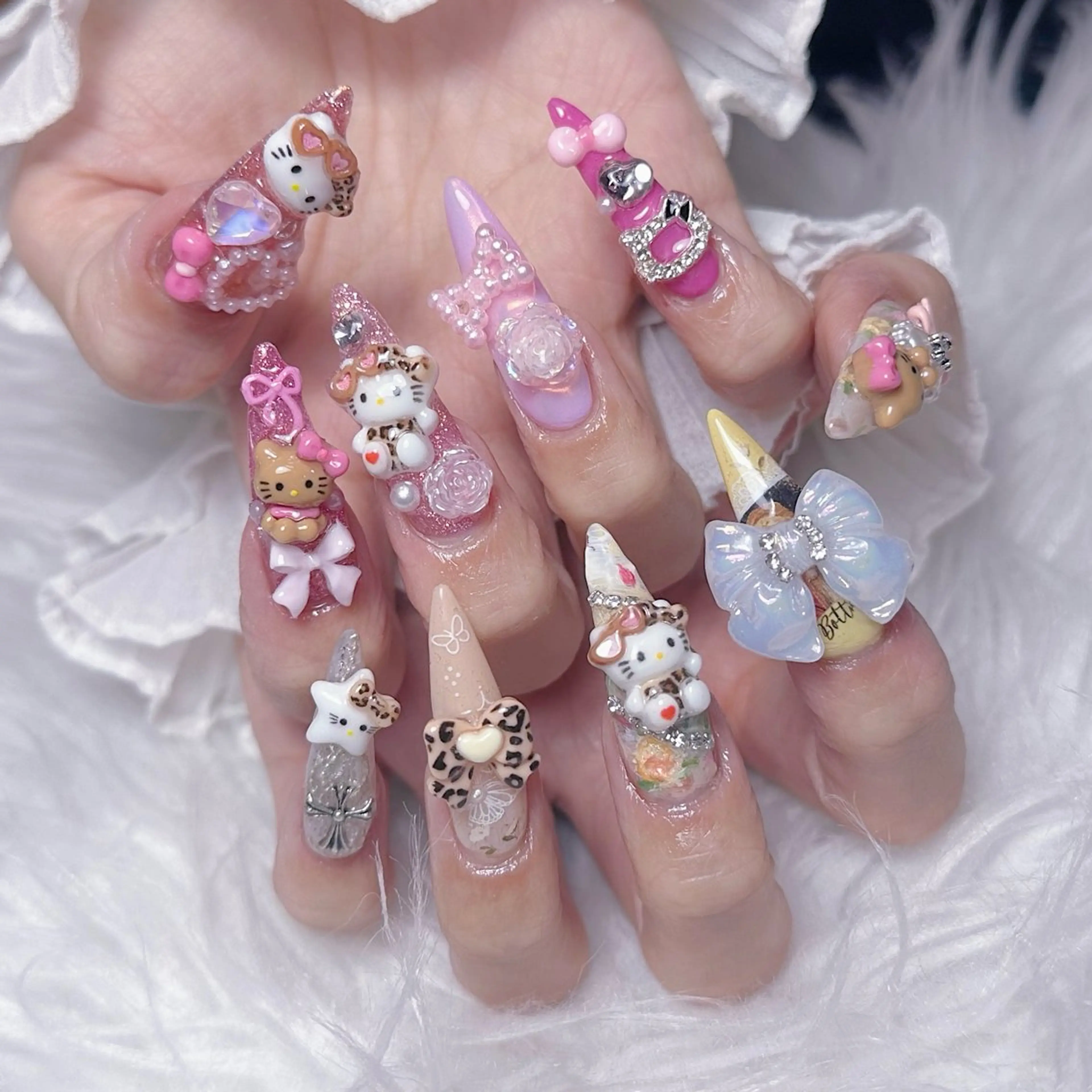 ❤️‍🔥地雷系ネイルok❤️‍🔥チップ長さだし+パーツなんでもOKつけ放題💎 オフ無しの写真