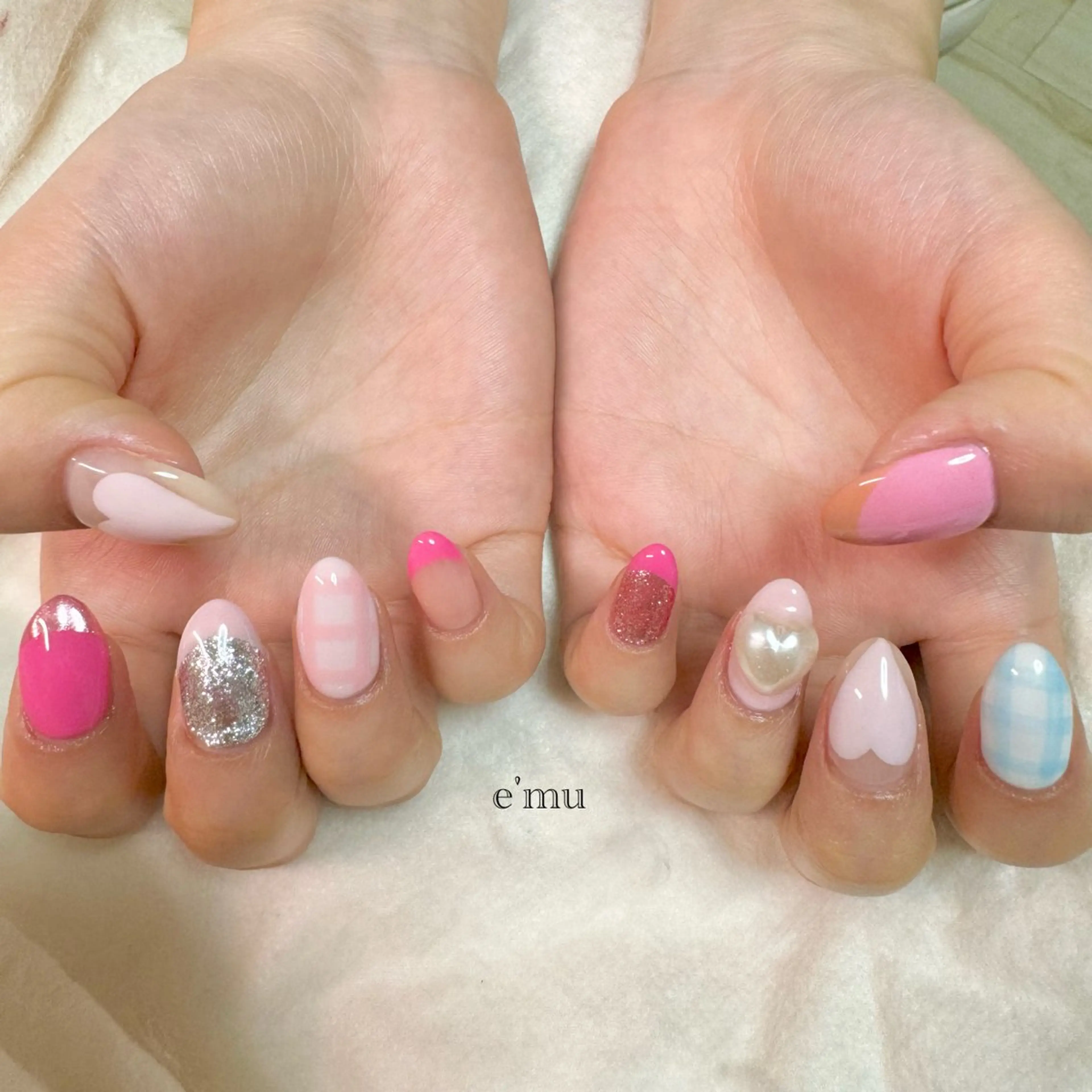 ネイル ピンク ハンドネイル nail salon e'mu💐のネイルデザイン