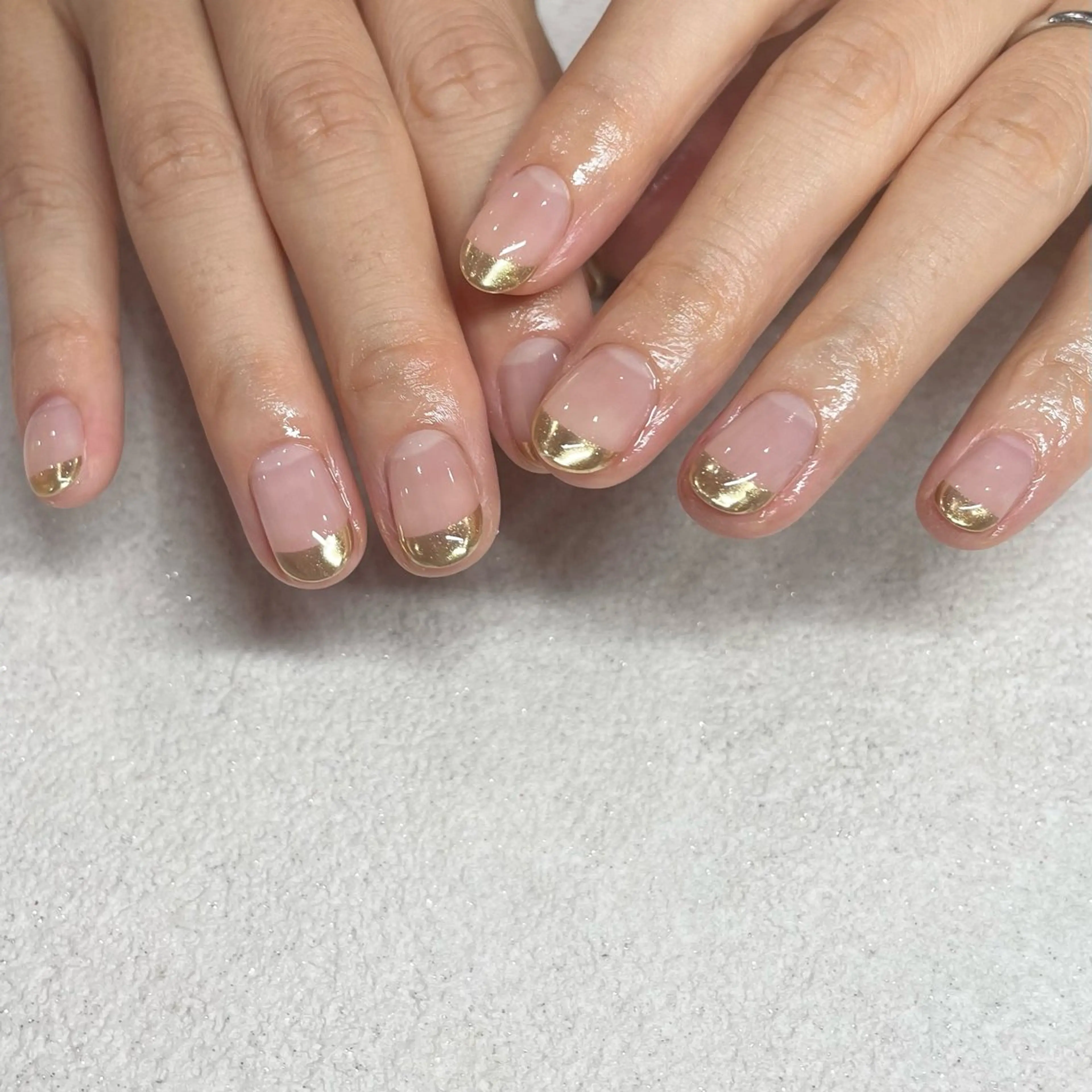 ネイル フレンチネイル ミラーネイル パラジェルサロン 大人女性が通うサロンのネイルデザイン