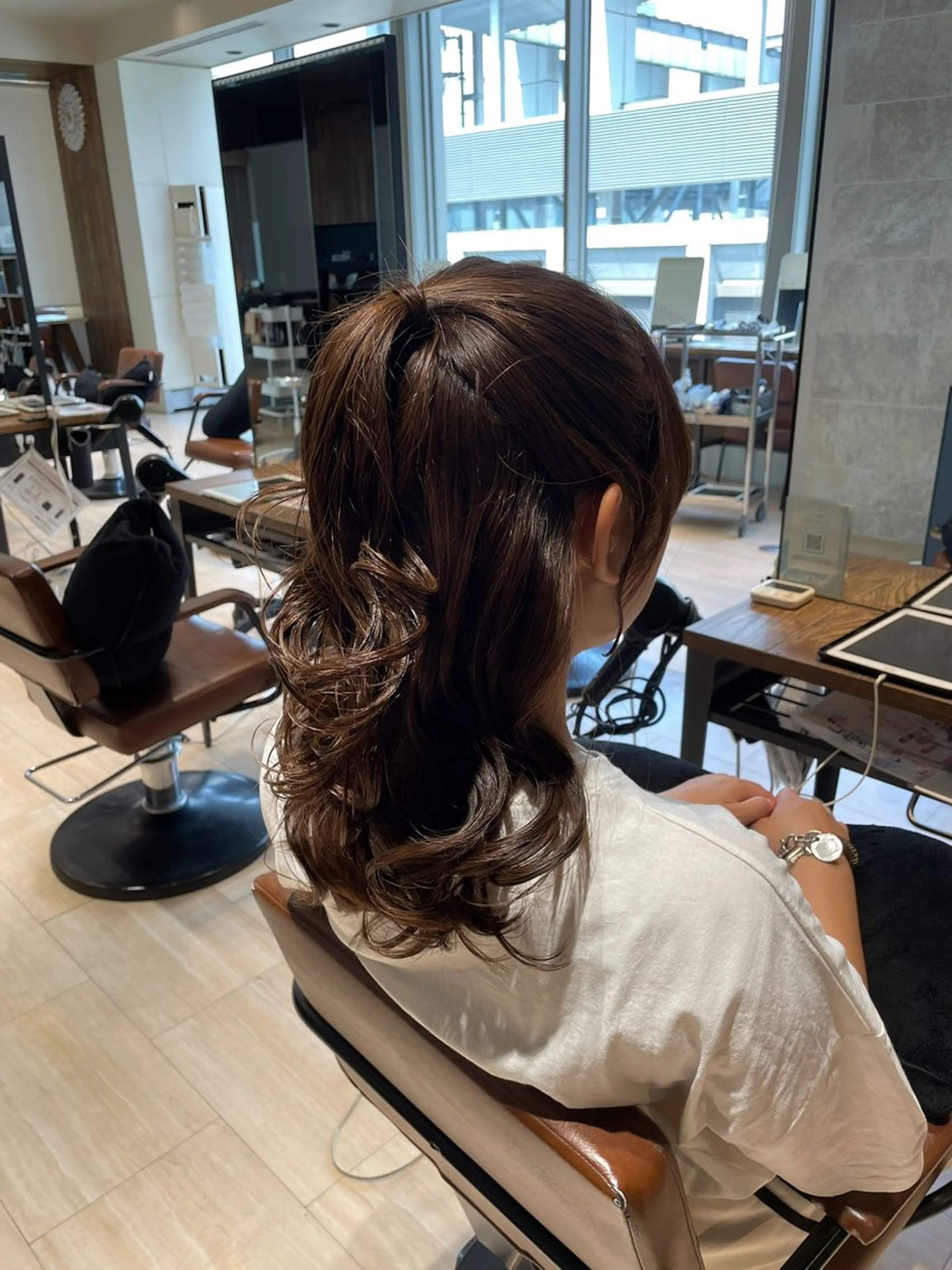 ヘアアレンジ ハーフアップ レイヤーカット/ アレンジ/うみのヘアスタイル