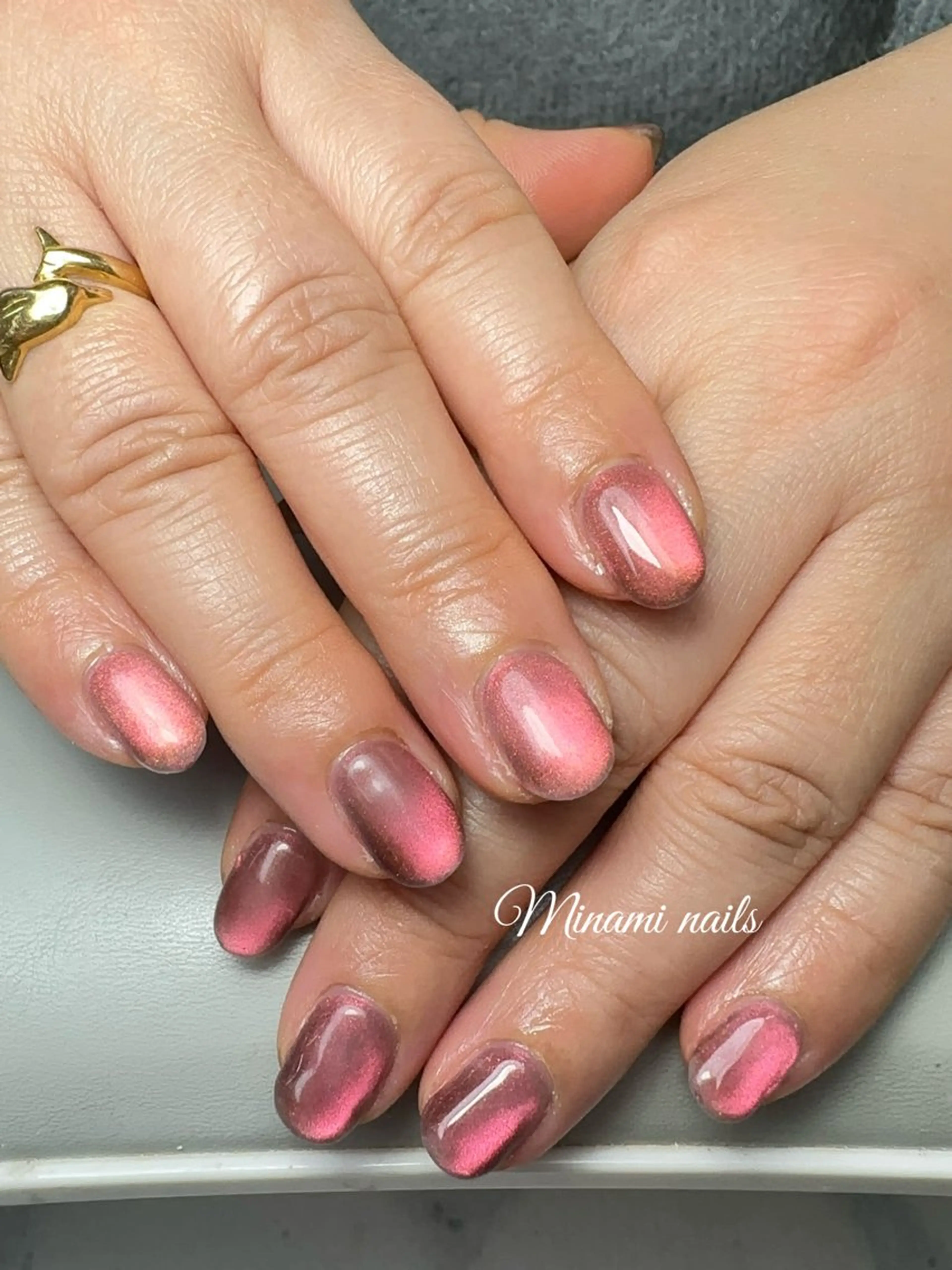 ネイル アートネイル オーロラネイル ガーリー キラキラネイル 韓国ネイル ハンドネイル Minami Nailsのネイルデザイン