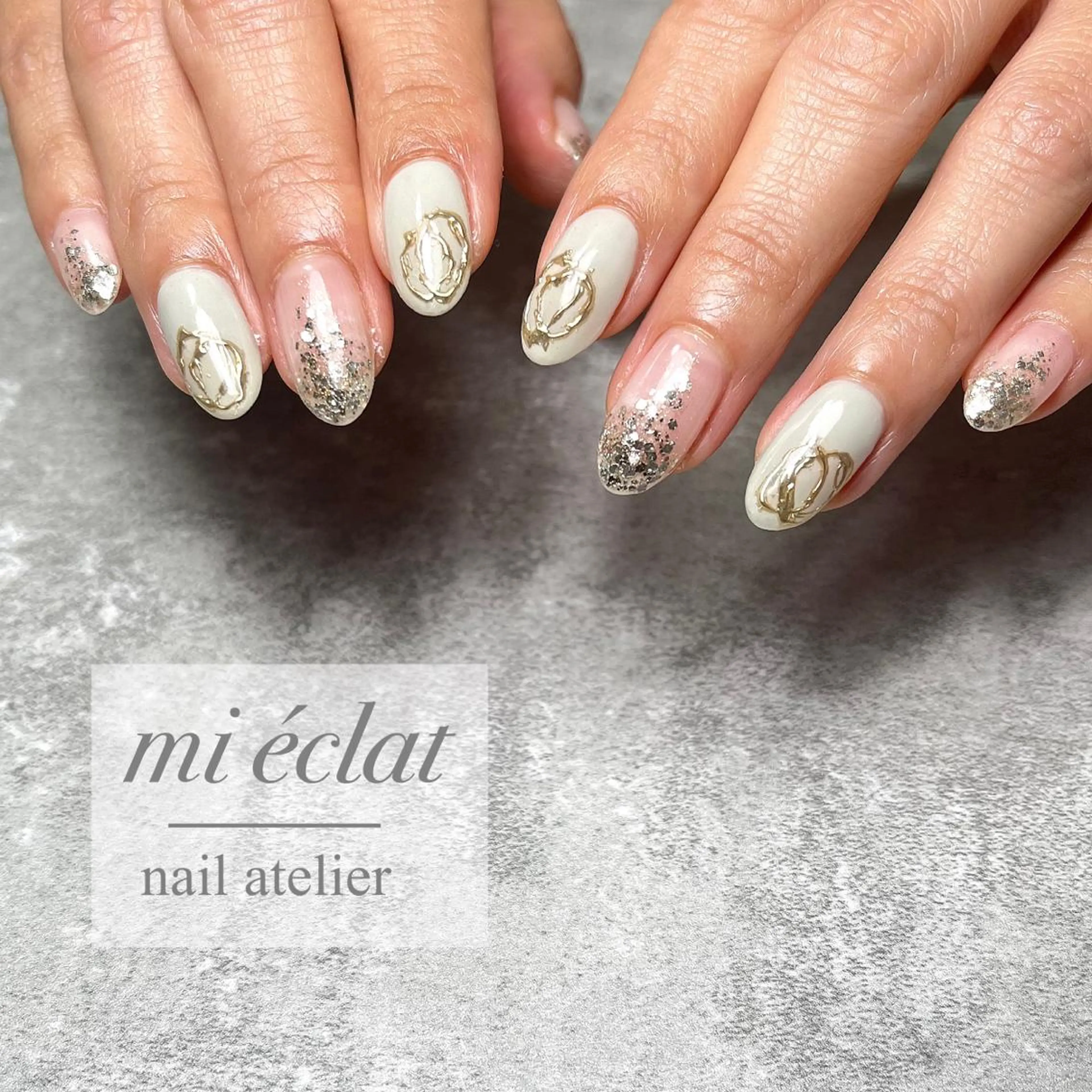 ネイル アートネイル ブラウン チークネイル フラワーネイル ジェルネイル mi éclat ミ　エクラのネイルデザイン