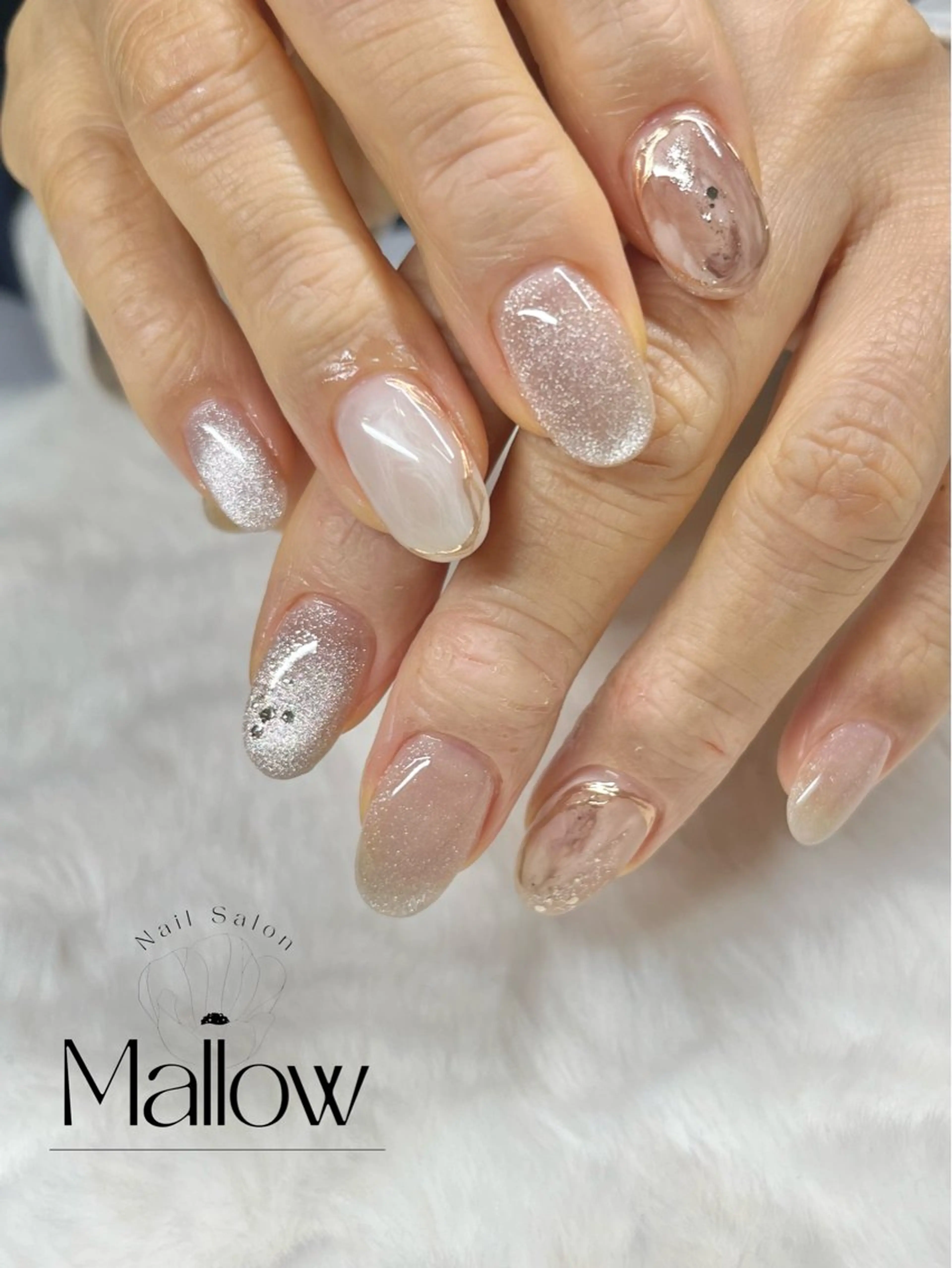 ネイル ニュアンスネイル ハンドネイル Mallow nailのネイルデザイン