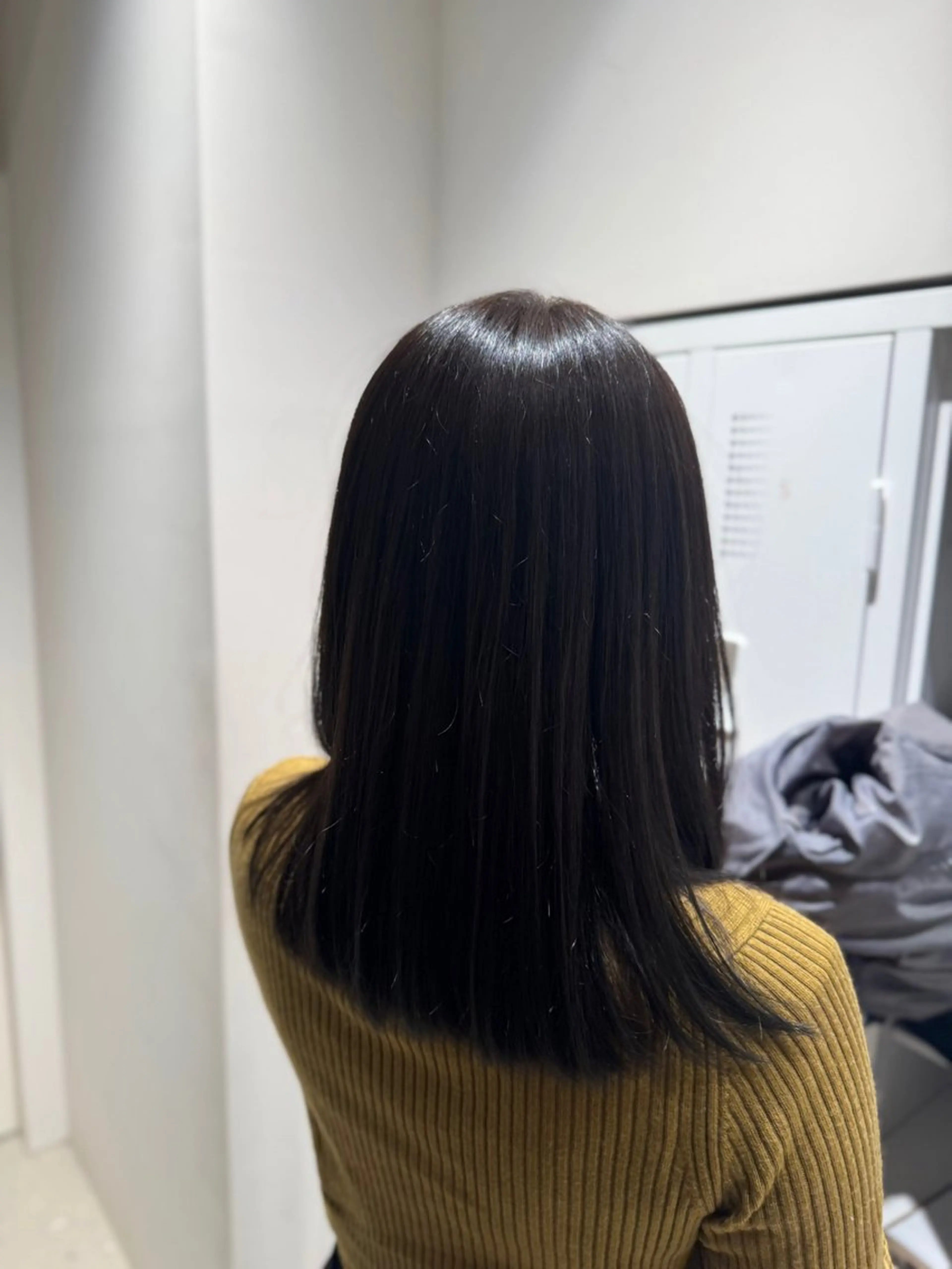 セミロング カラー トリートメント ヘアカラー トリートメント ふくおか ななのヘアスタイル