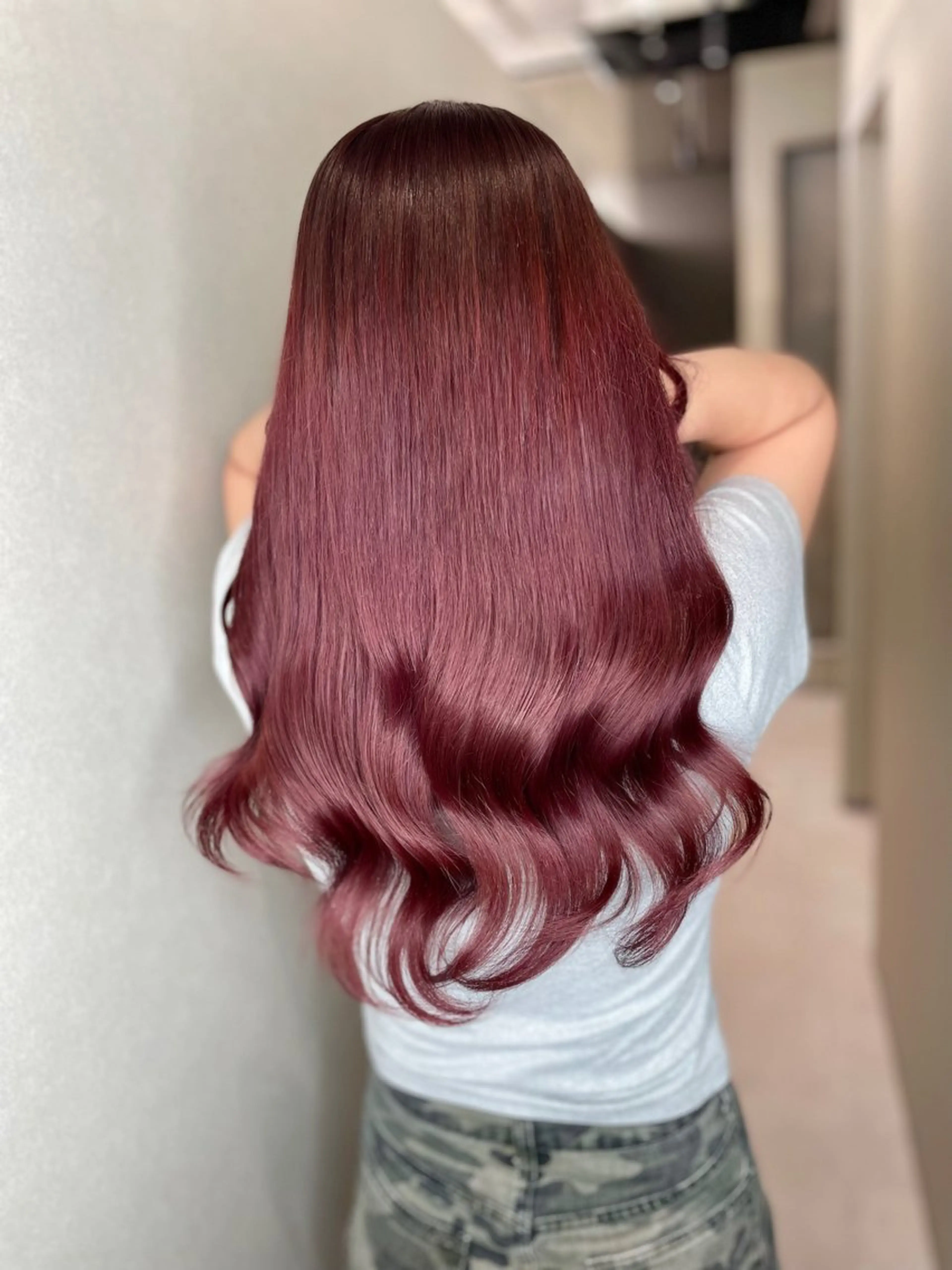 セミロング カラー 透明感カラー 髪質改善 今井 勝也のヘアスタイル