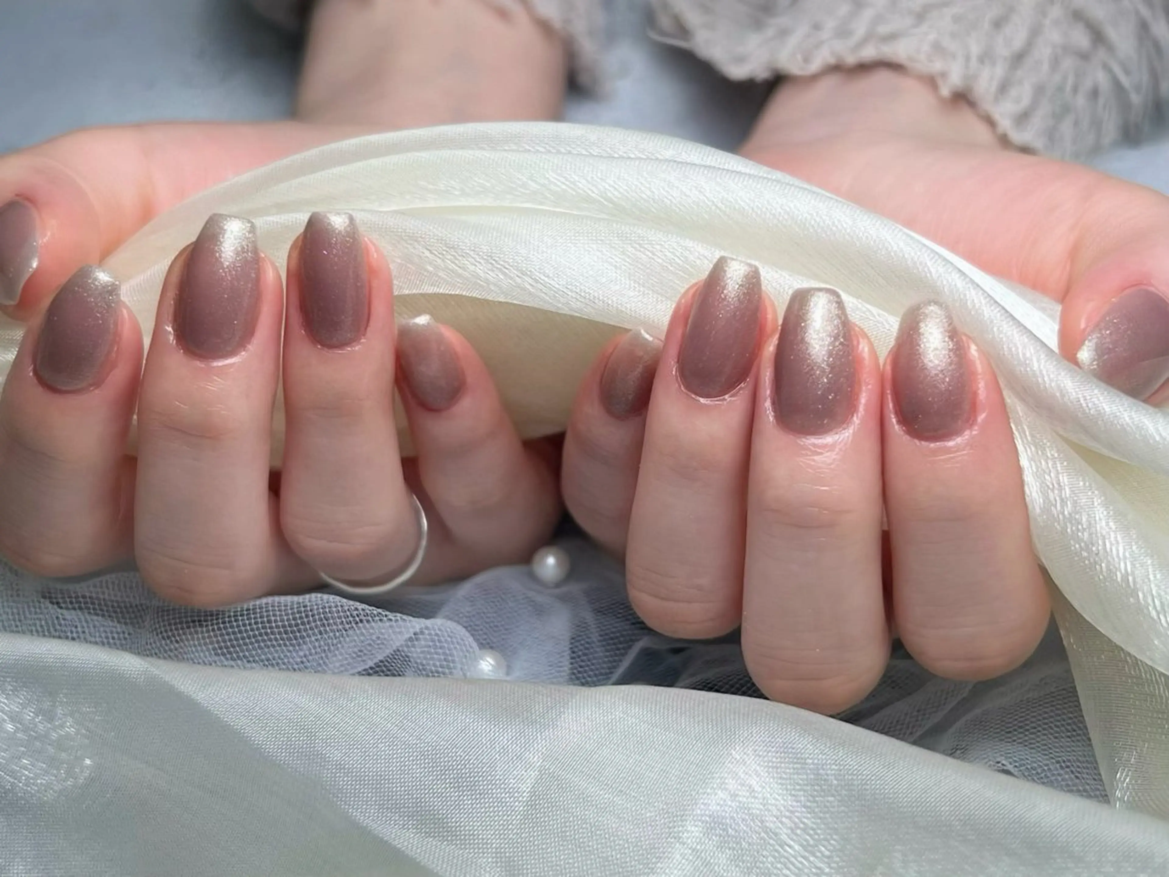 ネイル 長さ出し フレンチネイル ジェルネイル ガラスフレンチ 韓国ネイル ハンドネイル ハンドケア HD Studioのネイルデザイン