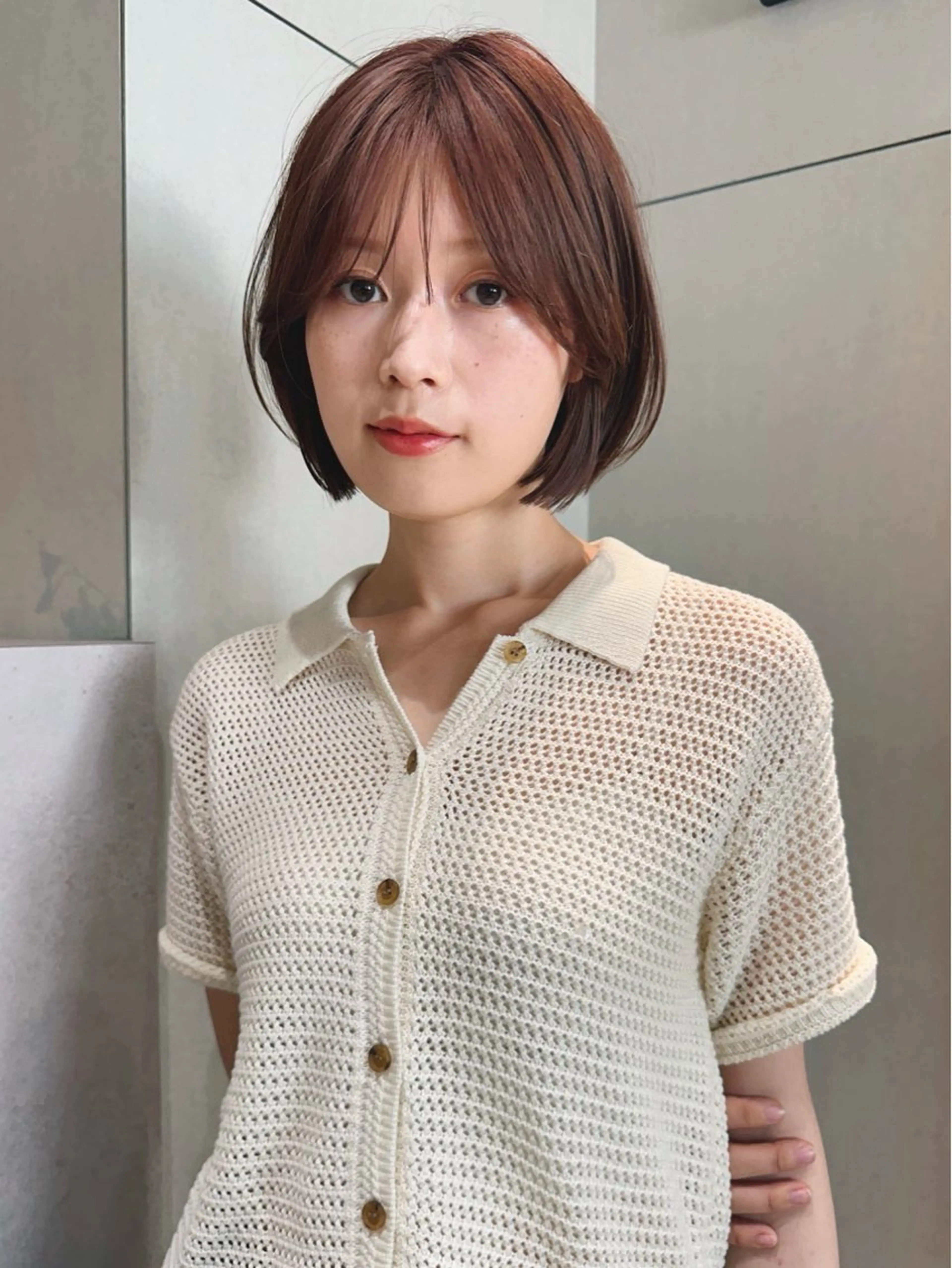 ショート カラー パーマ 🫧小顔×似合わせ× 透明感カラー🫧のヘアスタイル