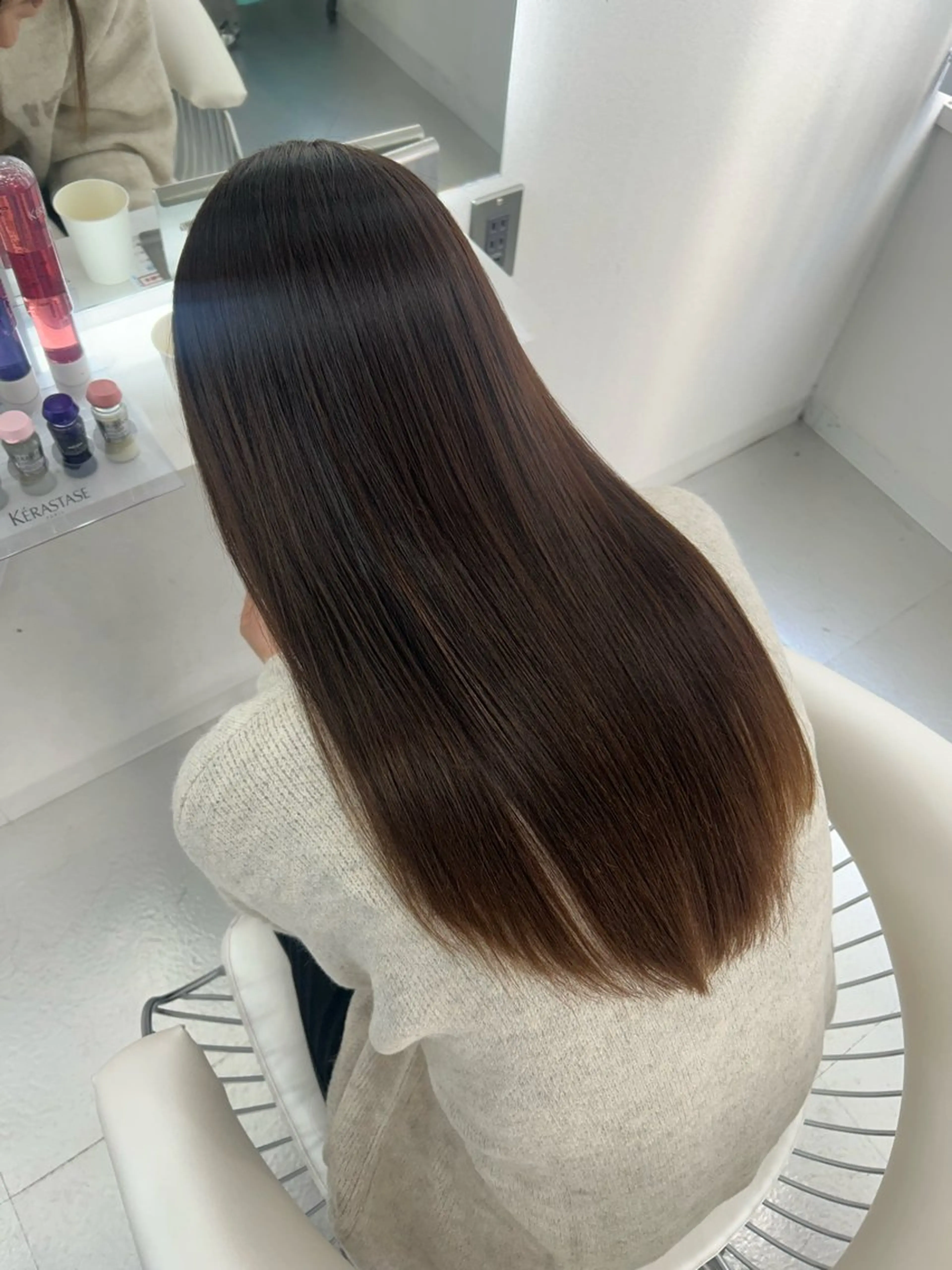 ロング 縮毛矯正 あやめ🪽 オリーブ/ハイトーンのヘアスタイル