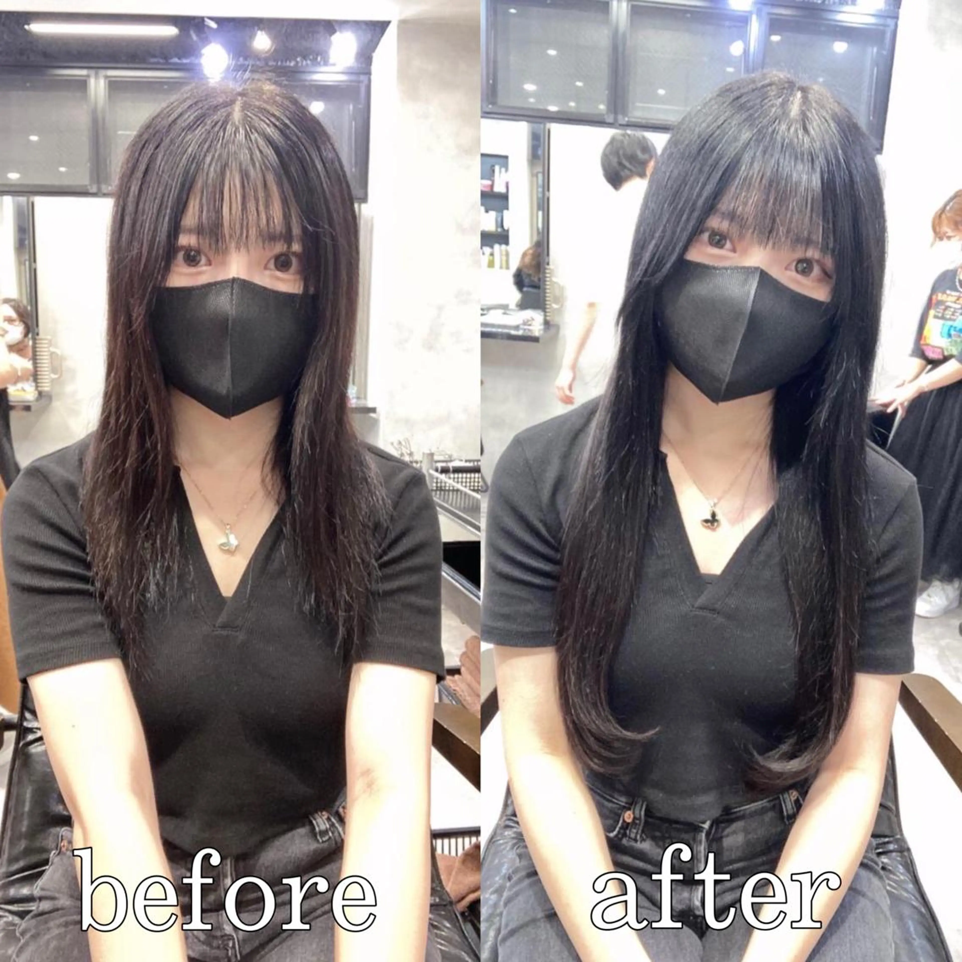 ロング カラー ヘアアレンジ シールエクステ アッシュ バレイヤージュ ベージュカラー 黒髪 ar+ ❤︎ maiのヘアスタイル