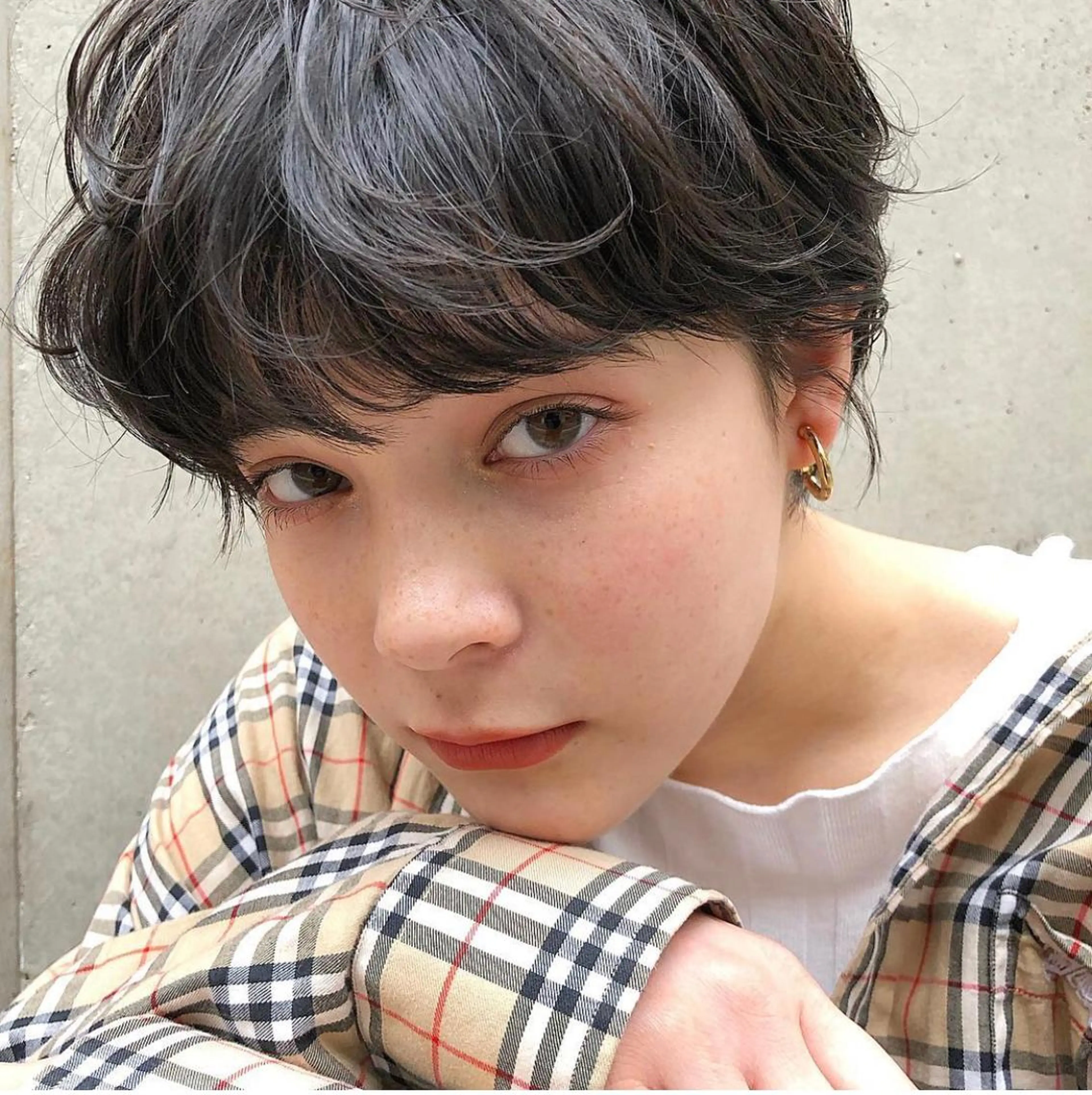 ショート ボブ♡柔らかいカラー 實松栞理のヘアスタイル