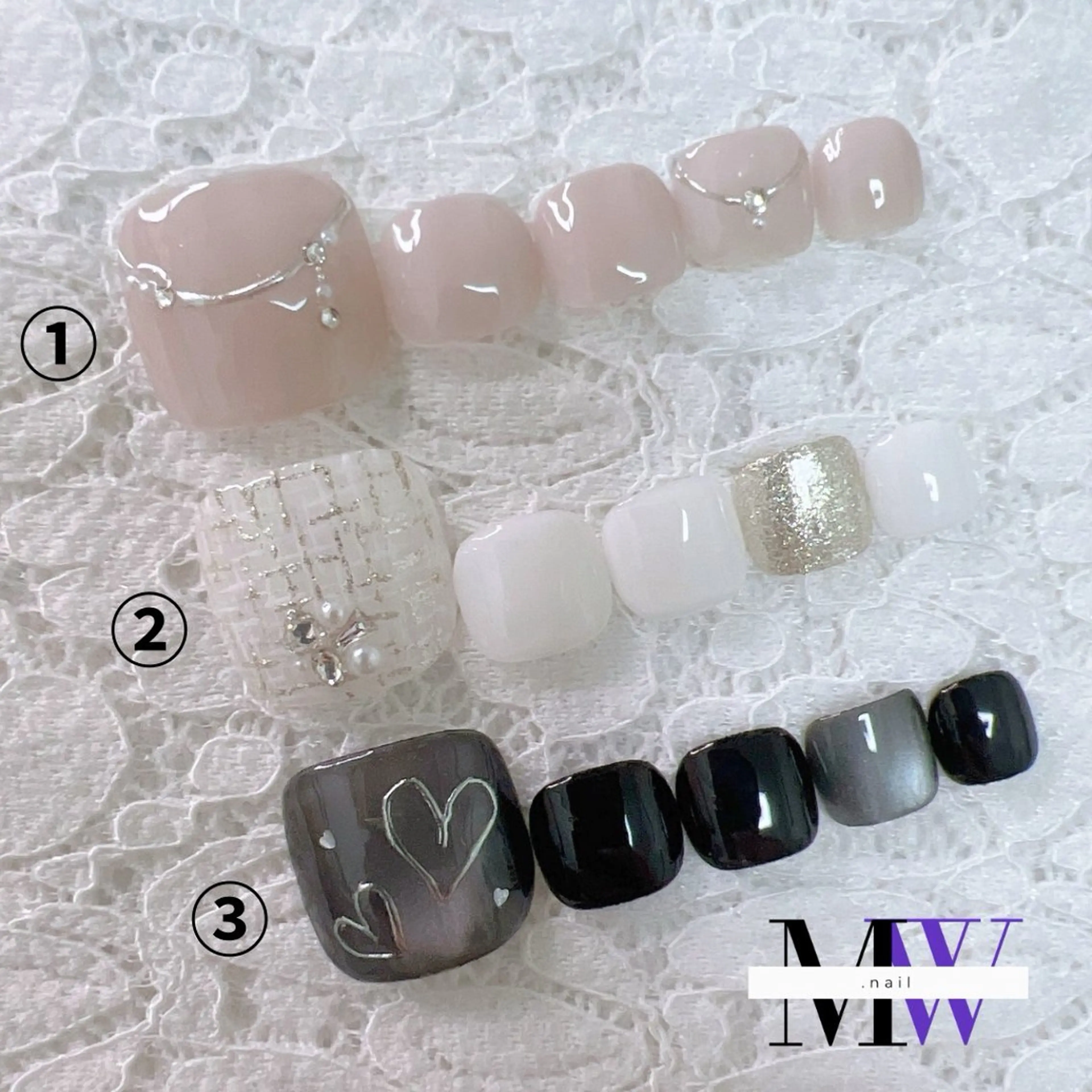 ネイル アートネイル フットネイル ジェルネイル フットネイル MW .nailのネイルデザイン