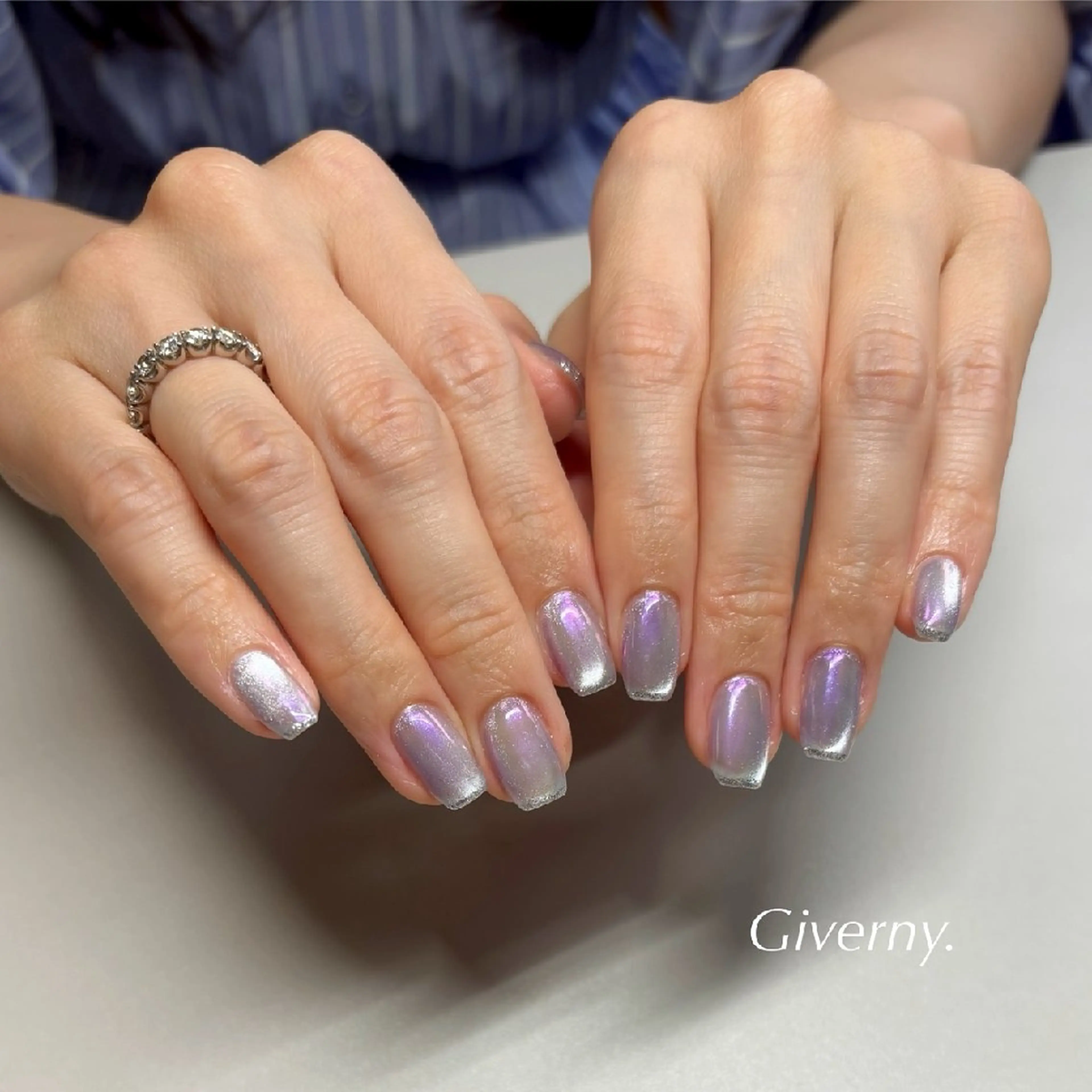 ネイル オーロラネイル ラメ(グリッター) マグネットネイル 夏ネイル ハンドネイル Giverny .のネイルデザイン