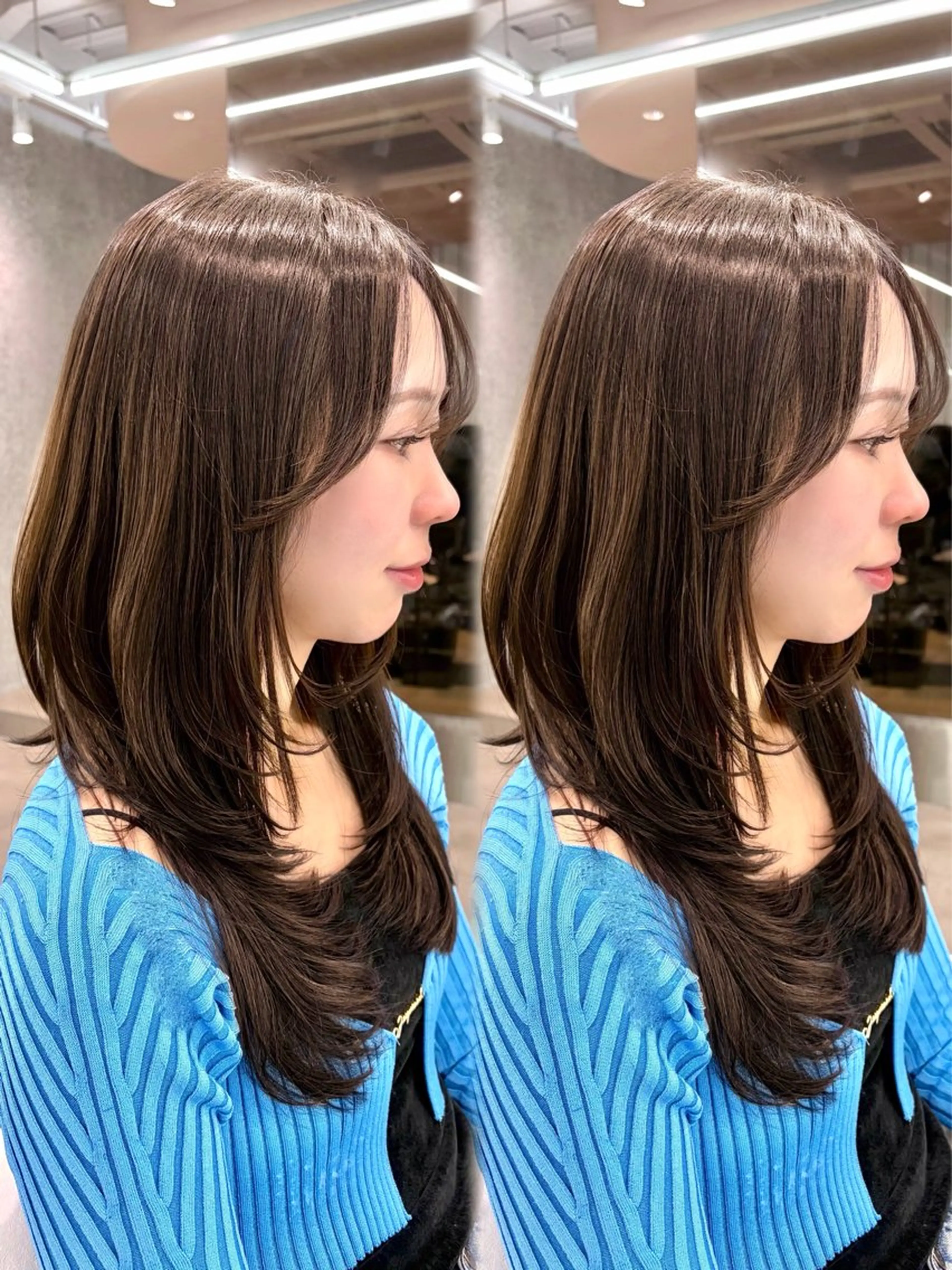 ロング 大宮🤍縮毛矯正 レイヤー🪽なるのヘアスタイル