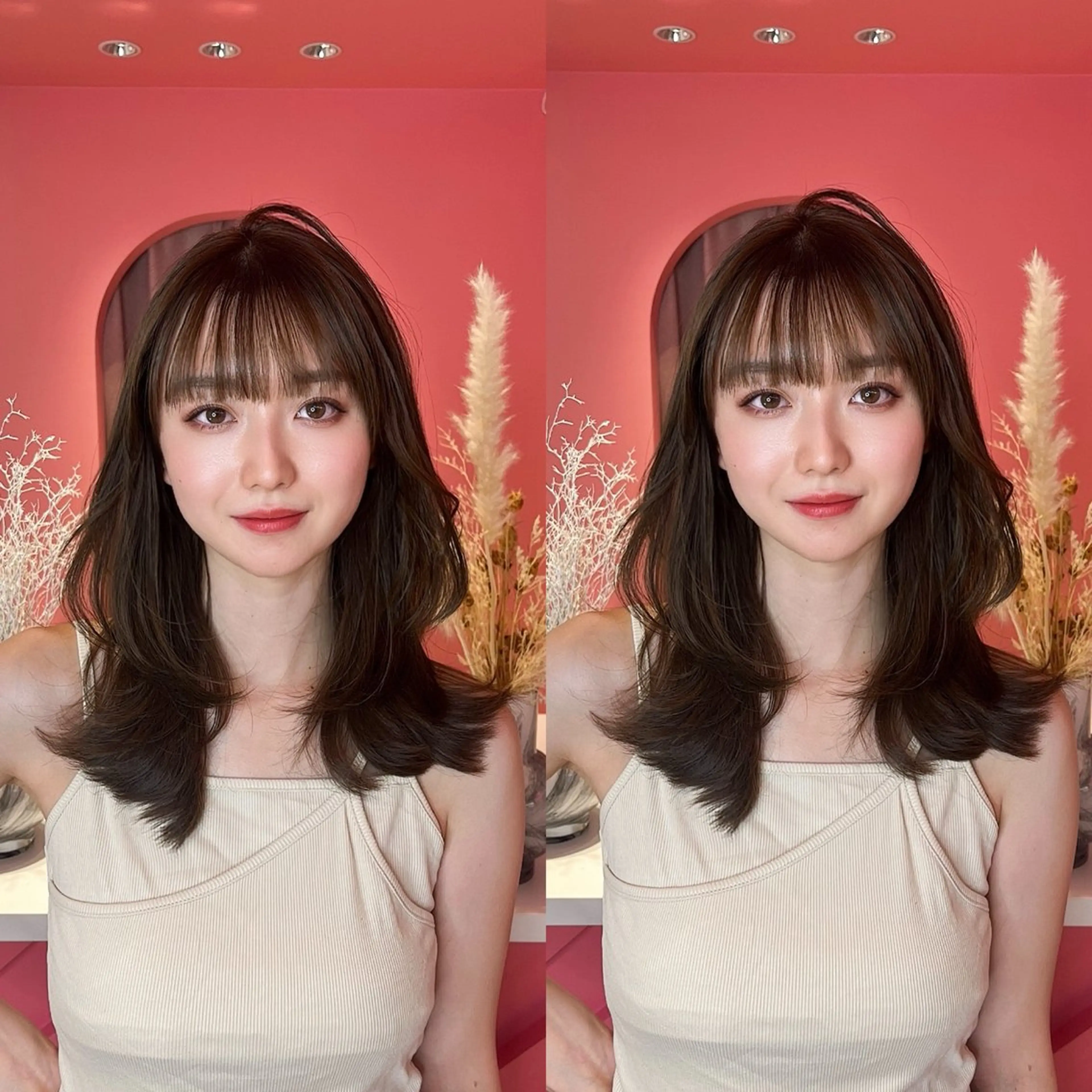 セミロング カラー 山崎/ボブ縮毛矯正 レイヤー髪質改善のヘアスタイル