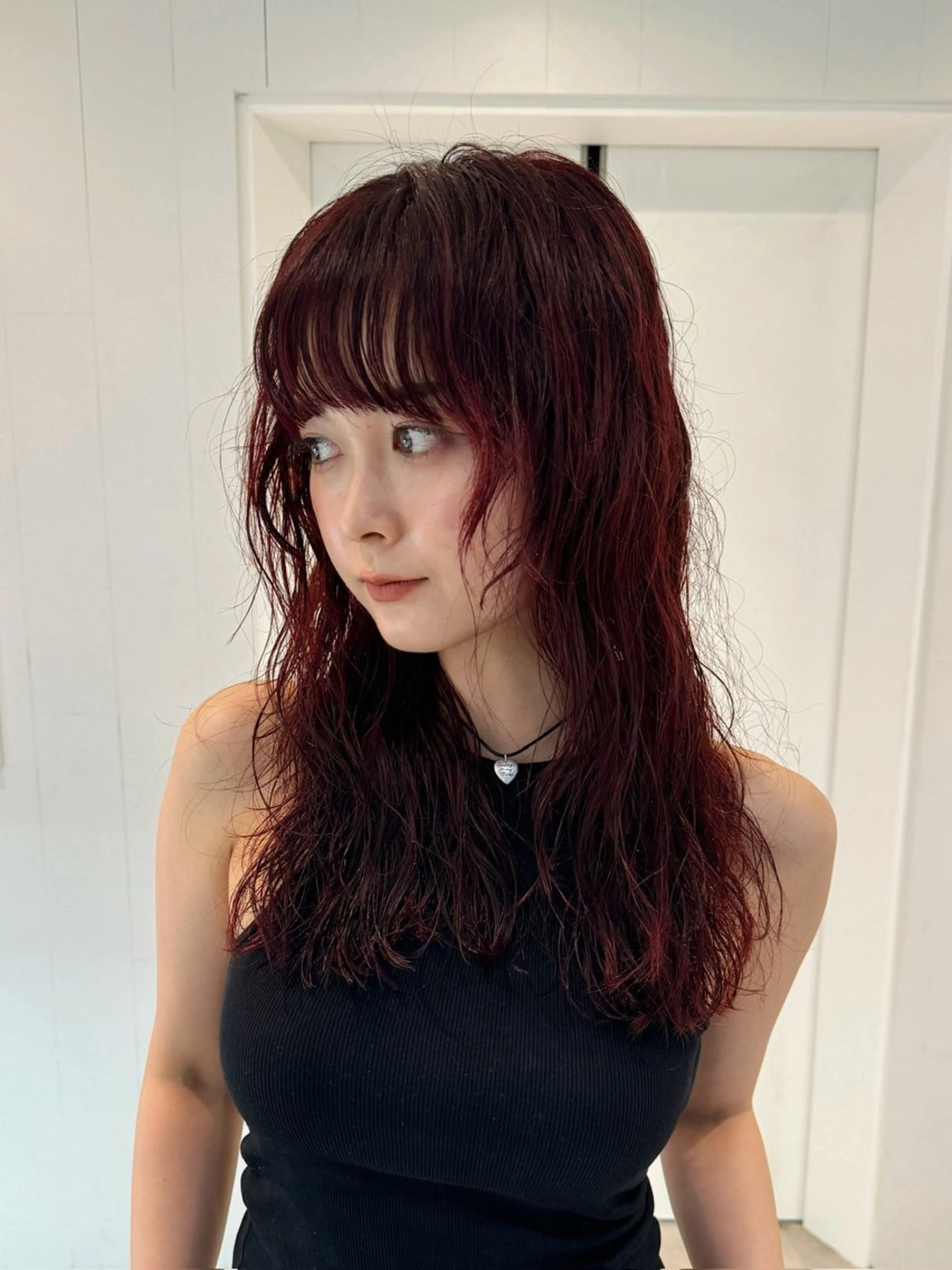 ミディアム カラー パーマ ミディアムパーマ レッドカラー カット ヘアカラー パーマ トリートメント パーマ/パーマ落とし 【Kouta】のヘアスタイル