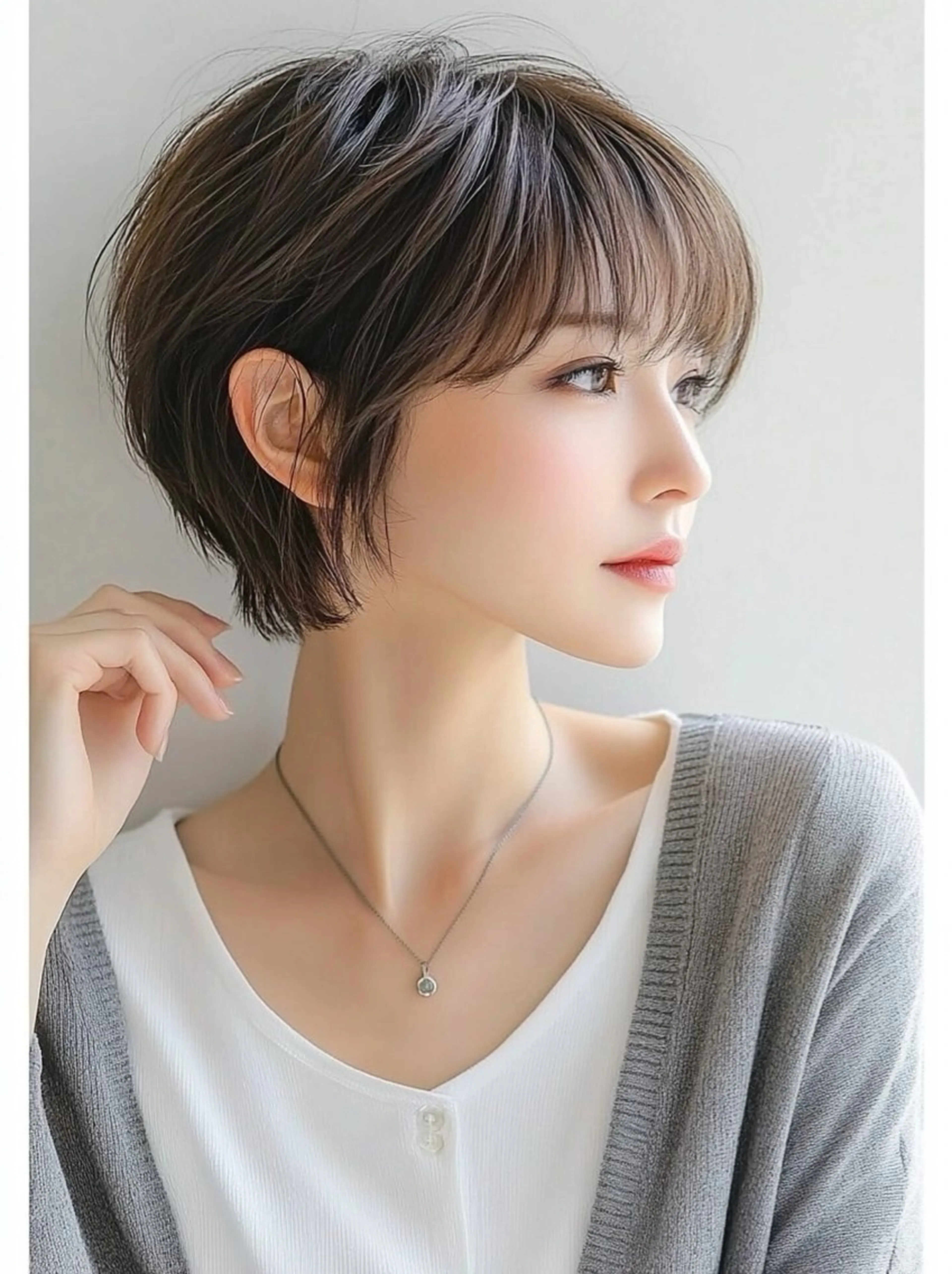 ショート カット トリートメント レイヤー×顔周 り×髪質改善/MIUのヘアスタイル