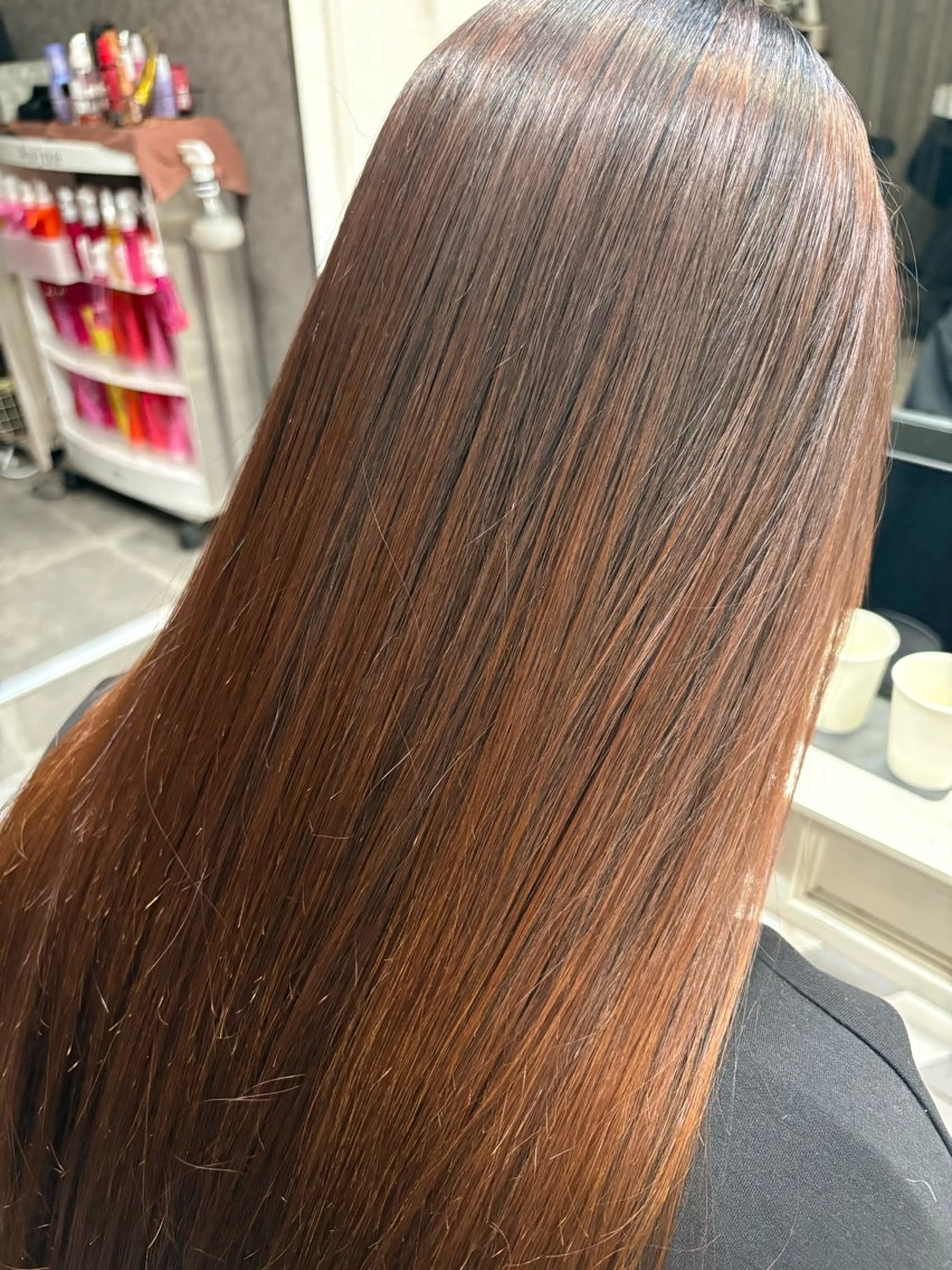 セミロング 縮毛矯正 田中 元規のヘアスタイル