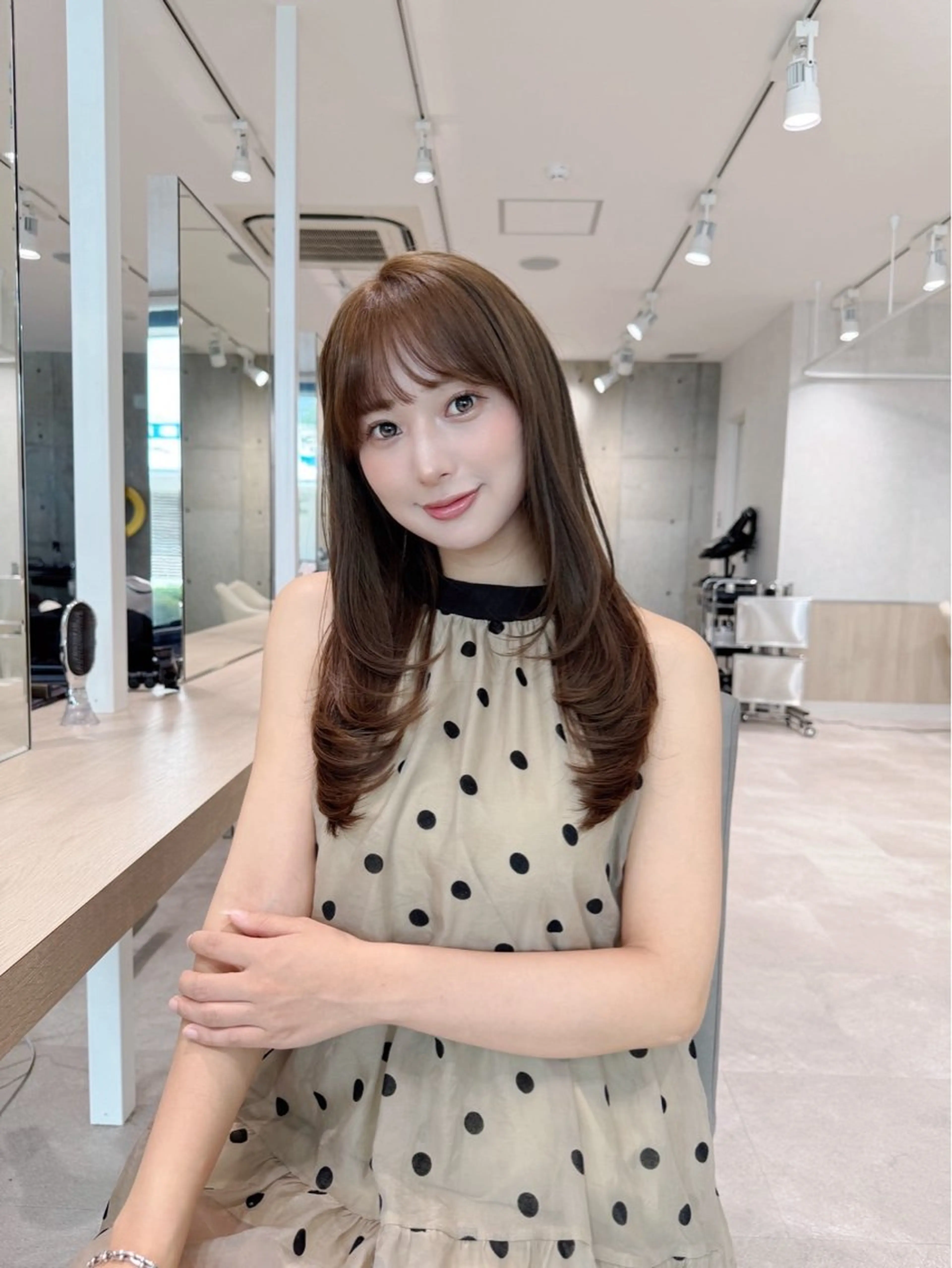 ロング カット ヘアカラー 韓国レイヤー×透明感 カラー/山崎一輝のヘアスタイル